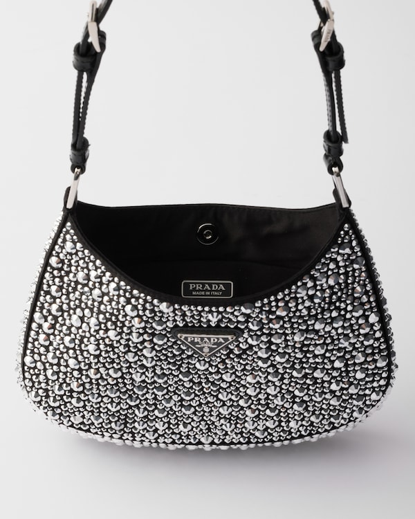 Prada Cleo 仿水晶装饰缎面单肩包 - 金属 Prada Cleo 仿水晶装饰缎面单肩包 - 金属