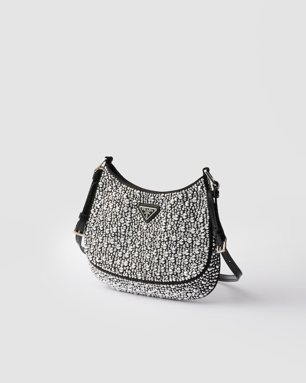 Prada Cleo 仿水晶装饰缎面单肩包 - 金属 Prada Cleo 仿水晶装饰缎面单肩包 - 金属