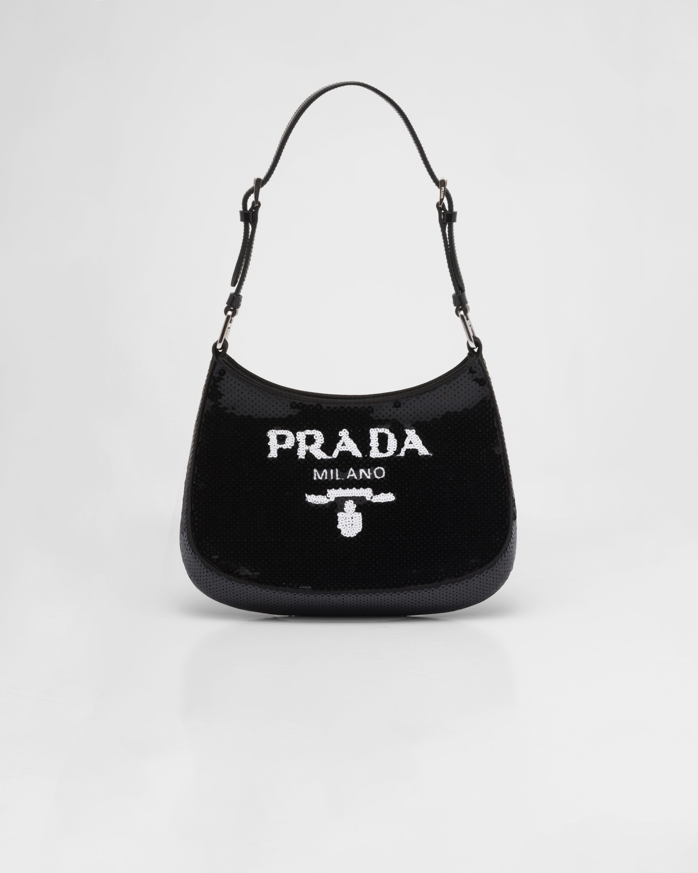 Bolso Prada Cleo Con Lentejuelas Negro/blanco |