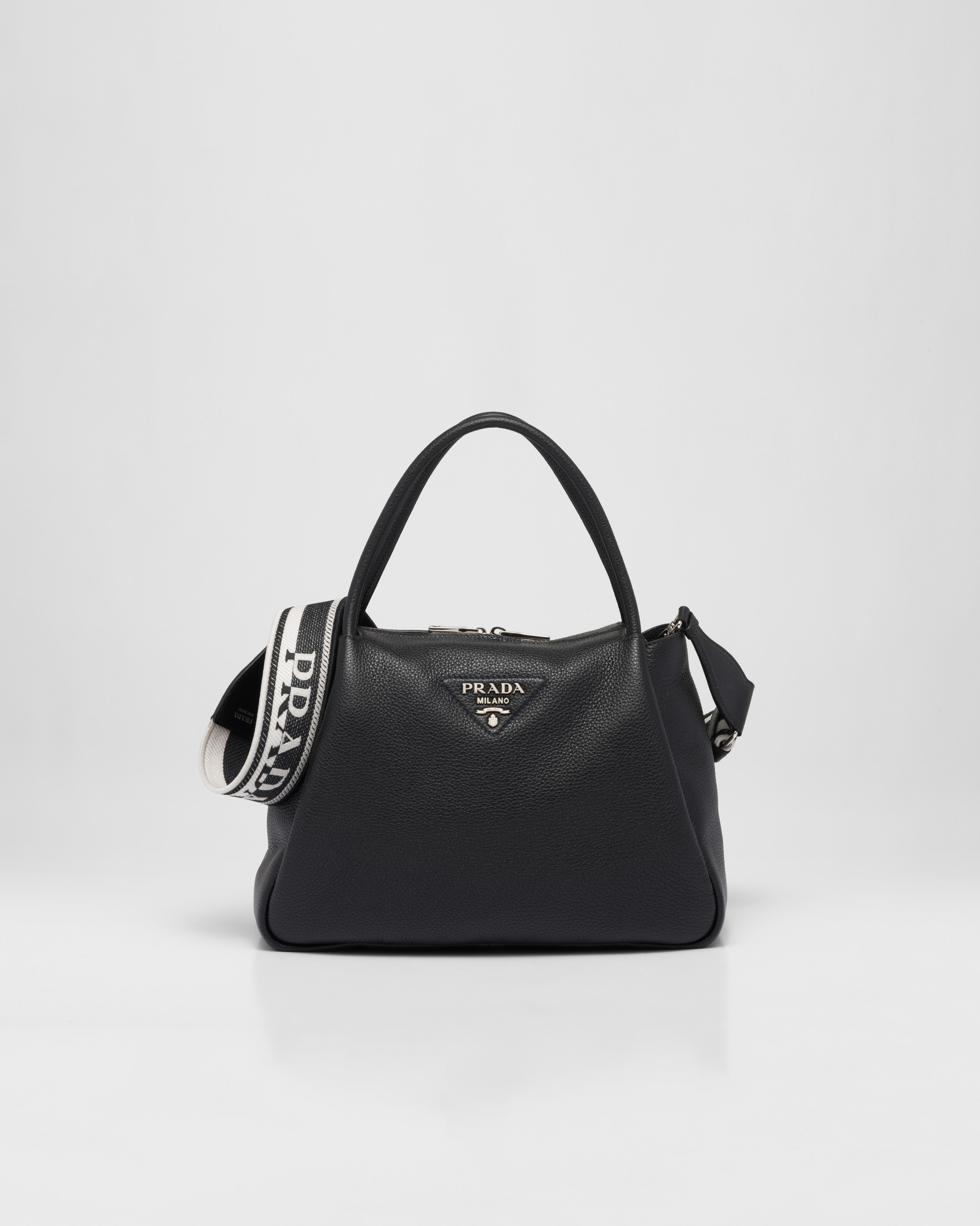 Black leather prada purse sales