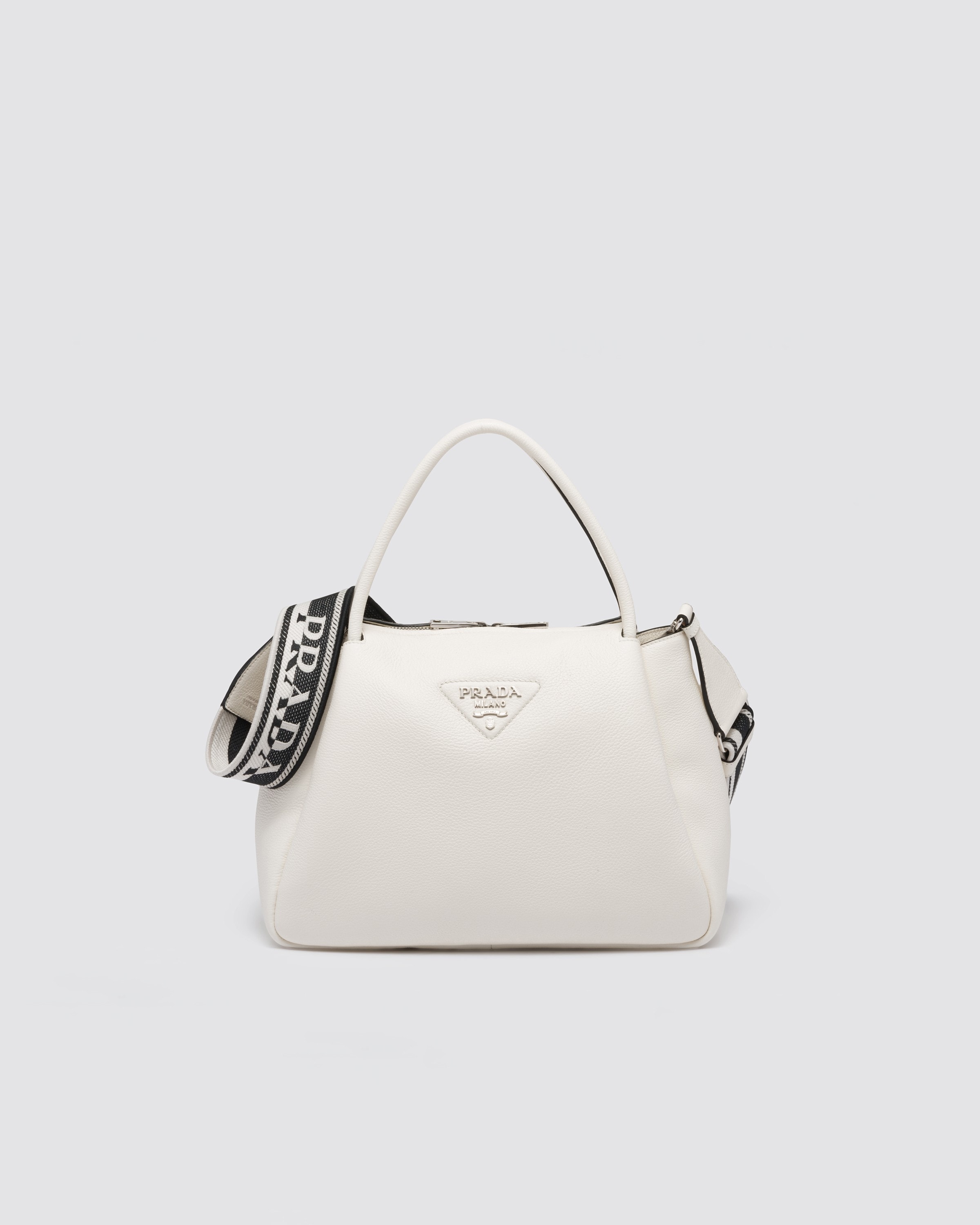 White Large Leather Handbag | PRADA