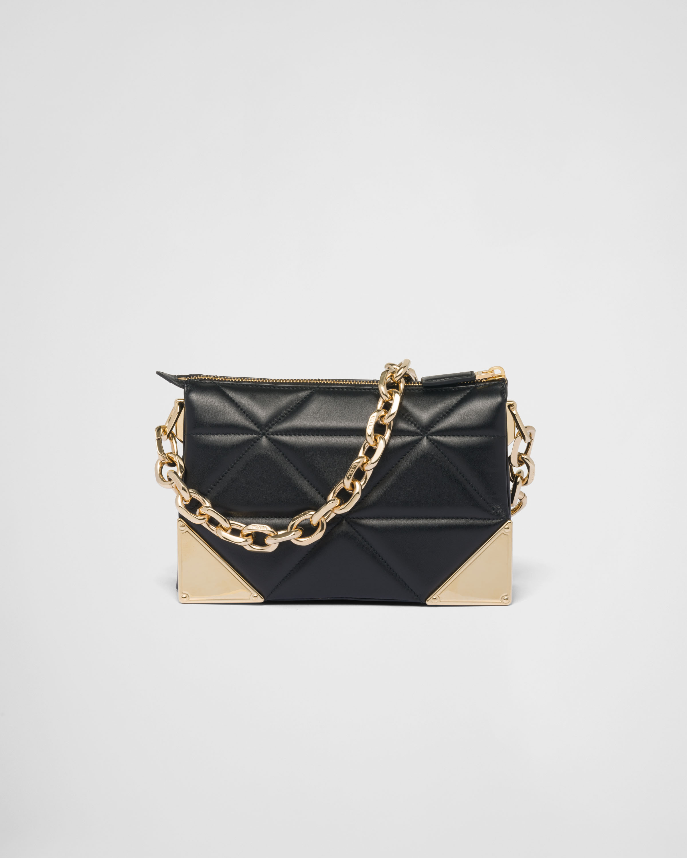 Black Quilted nappa leather shoulder bag | Prada