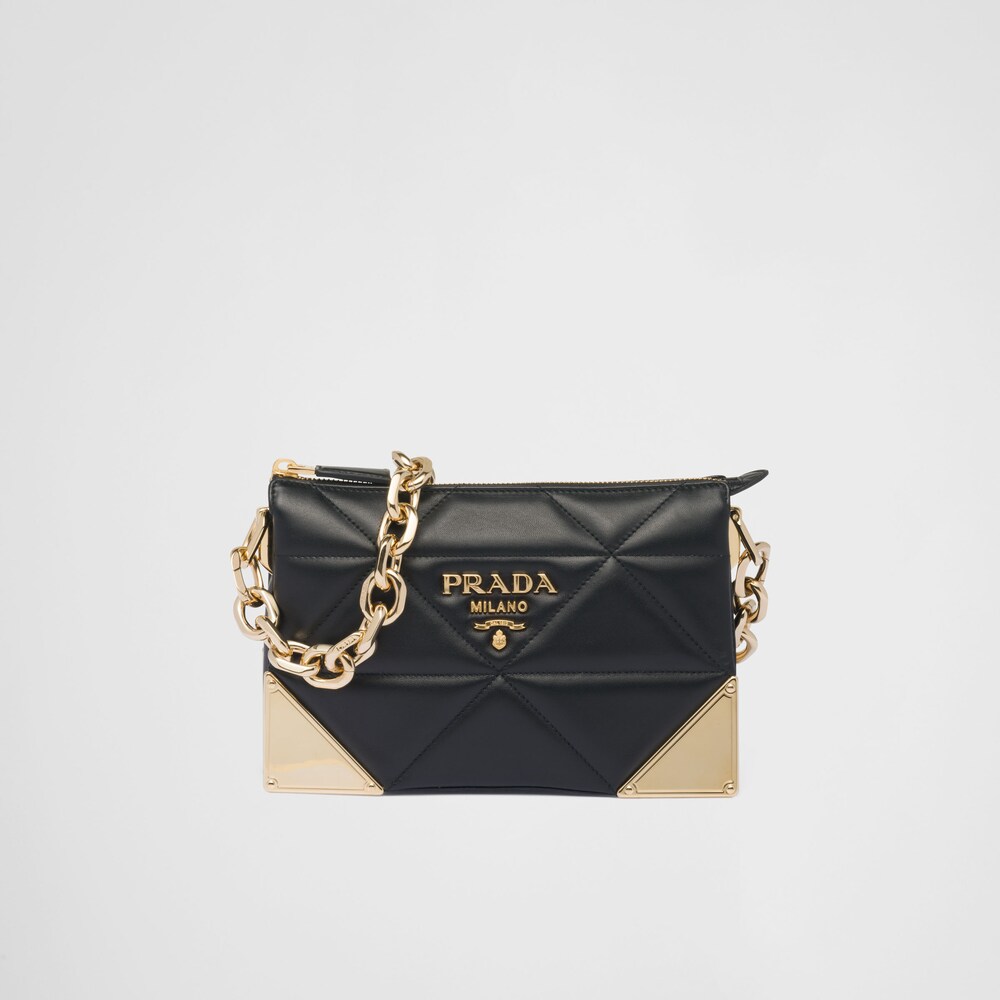 Black Quilted nappa leather shoulder bag | Prada