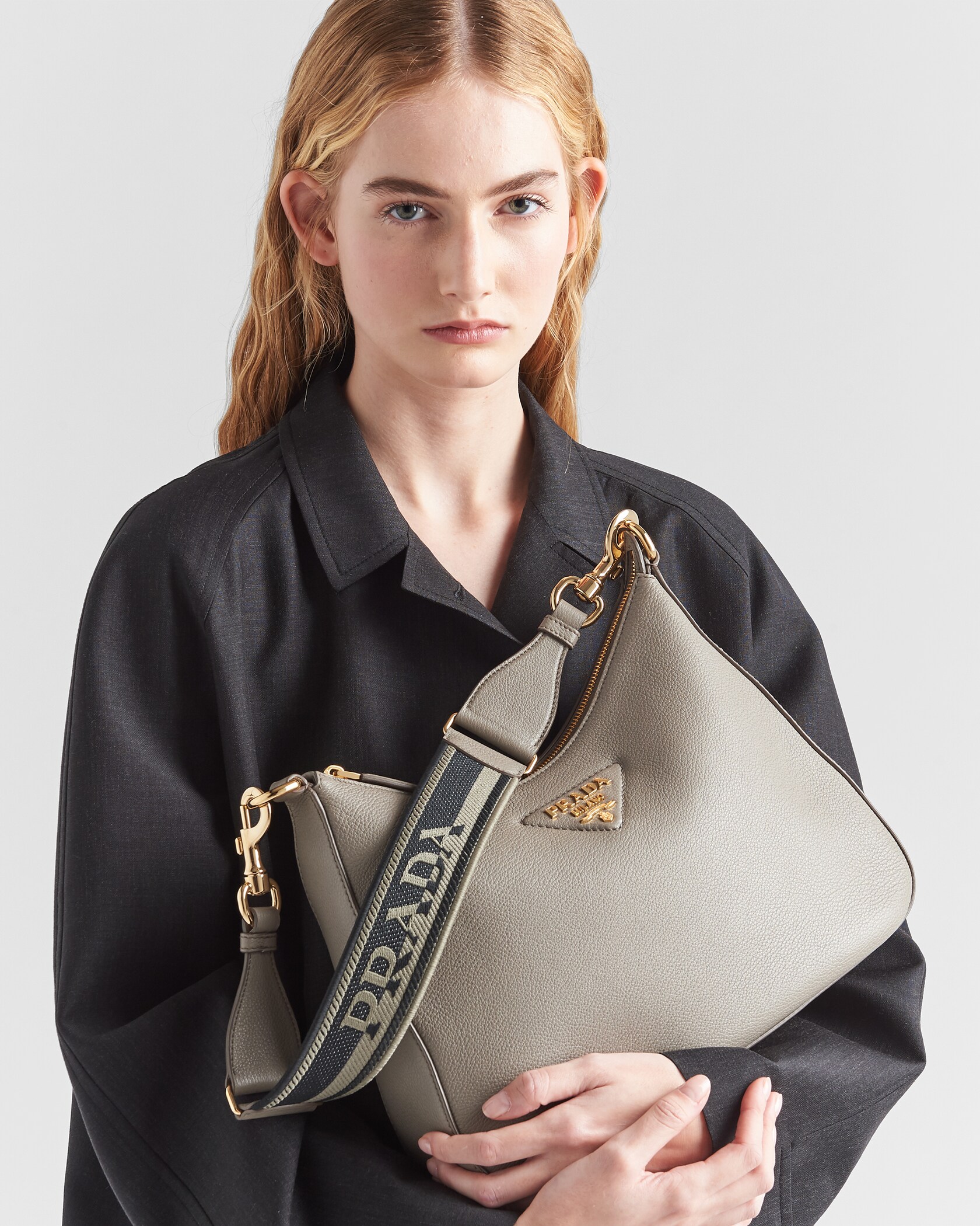 Clay Grey Leather Bag PRADA
