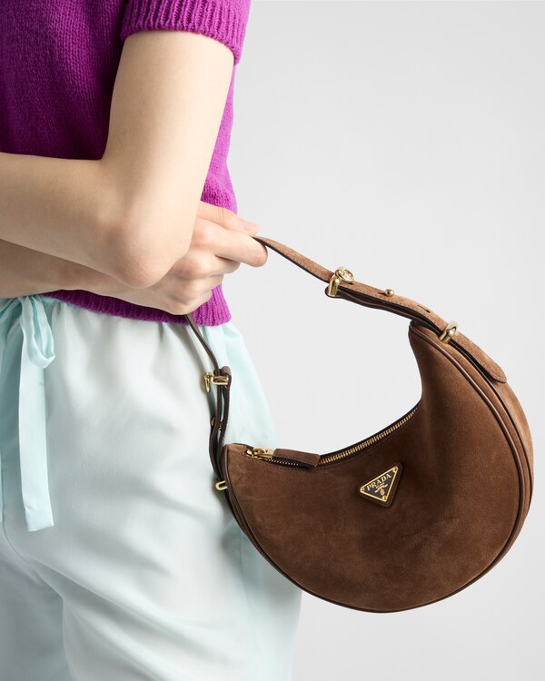 Prada Arqué suede shoulder bag Prada Arqué suede shoulder bag