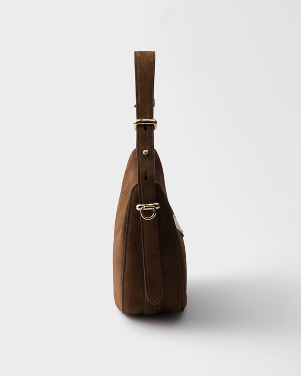 Mini-Schultertasche aus Arqué-Wildleder von Prada - Kakaobraun Mini-Schultertasche aus Arqué-Wildleder von Prada - Kakaobraun