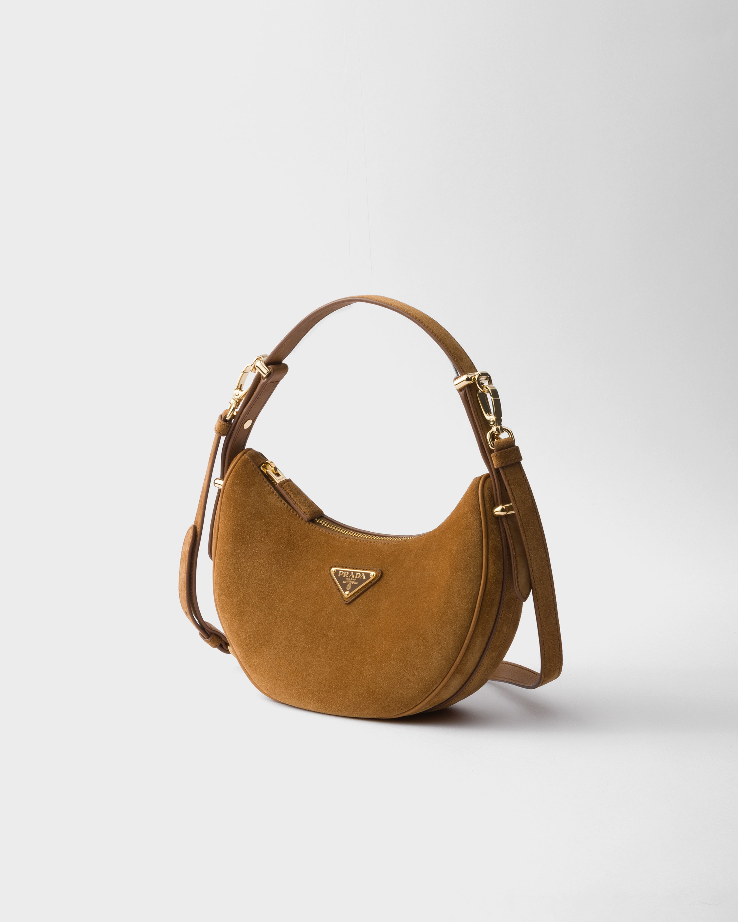 Prada Arqué Suede Shoulder Bag