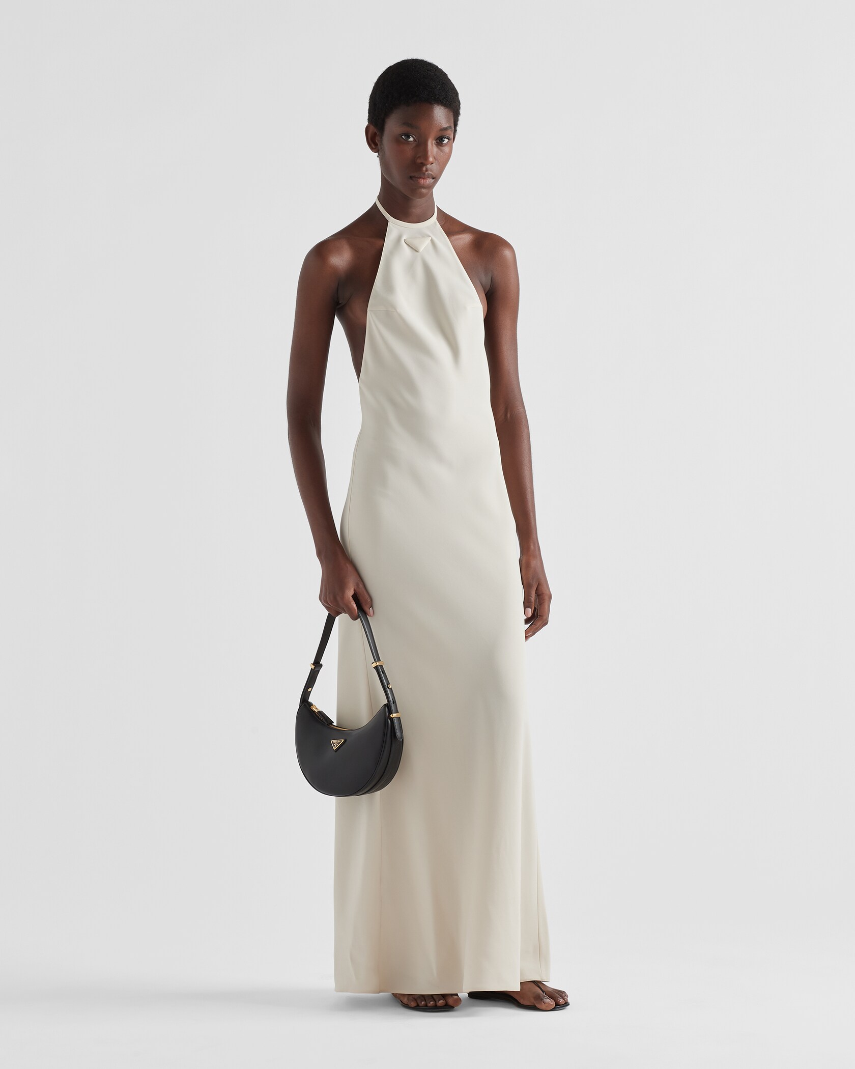 Black Prada Arqué Leather Shoulder Bag PRADA