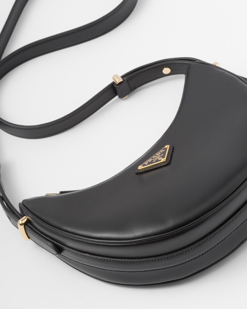 Black Prada Arqué Leather Shoulder Bag | PRADA