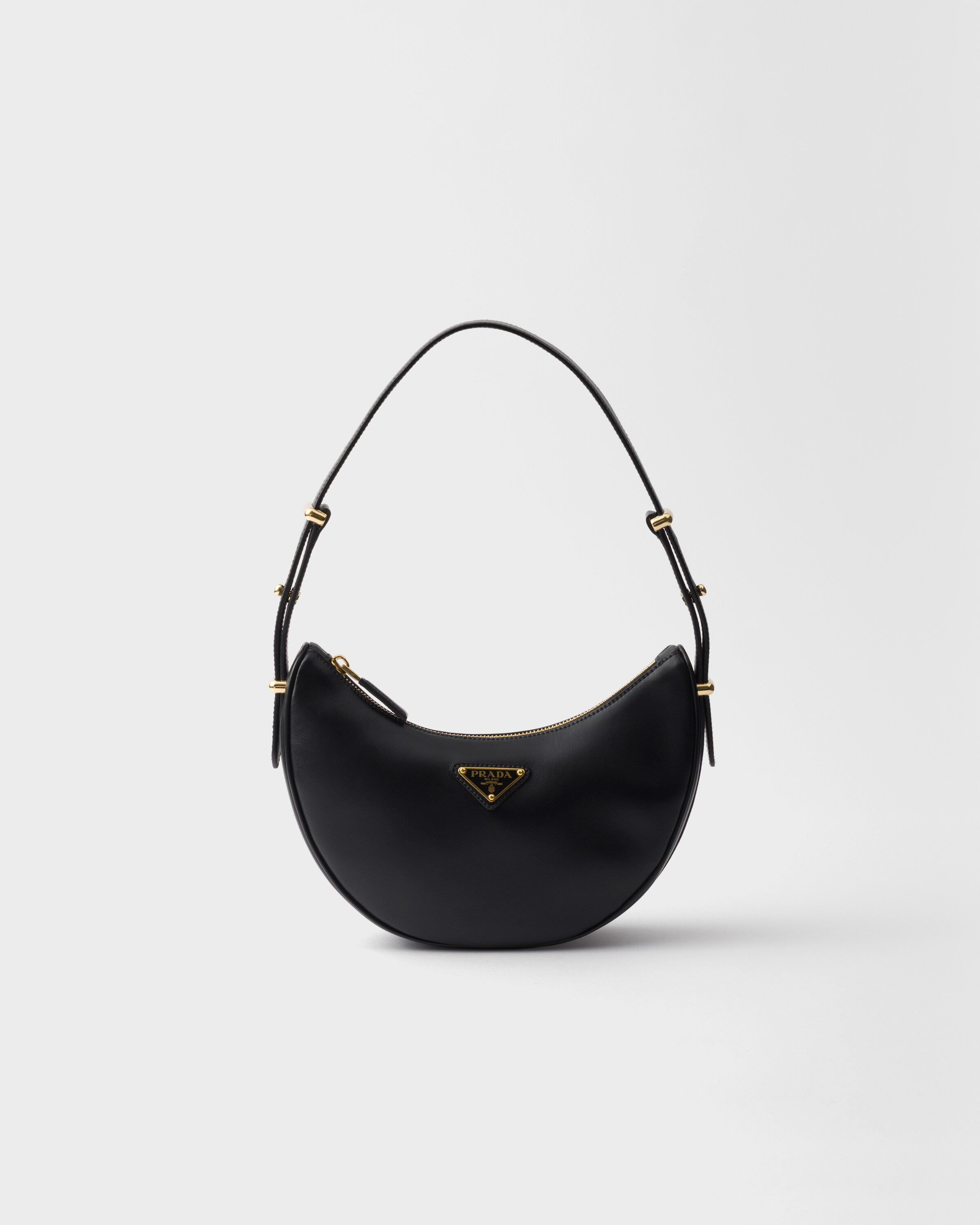 Black Prada Arqué Leather Shoulder Bag PRADA