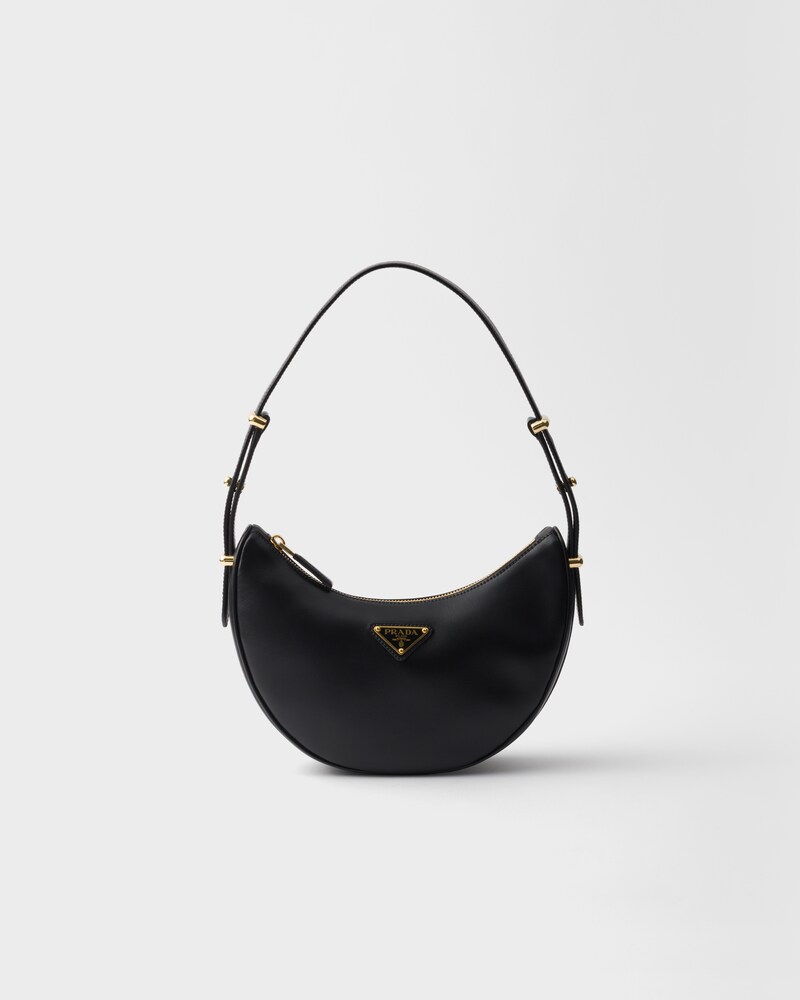 Black Prada Arqué Leather Shoulder Bag PRADA