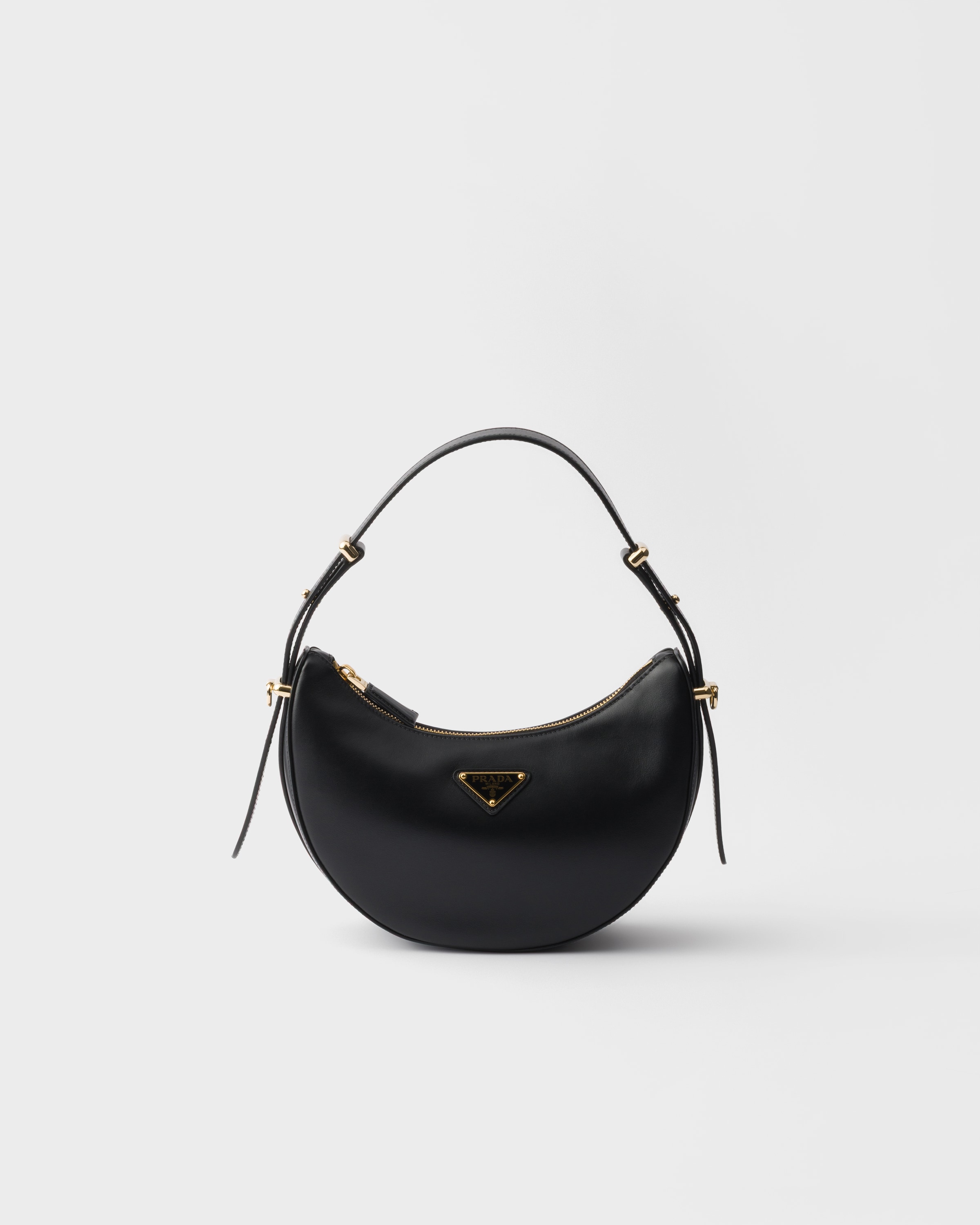 Black Prada Arqué Mini Leather Shoulder Bag | PRADA