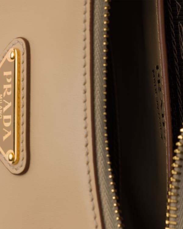 Prada Arqué mini leather shoulder bag - Sand Beige Prada Arqué mini leather shoulder bag - Sand Beige