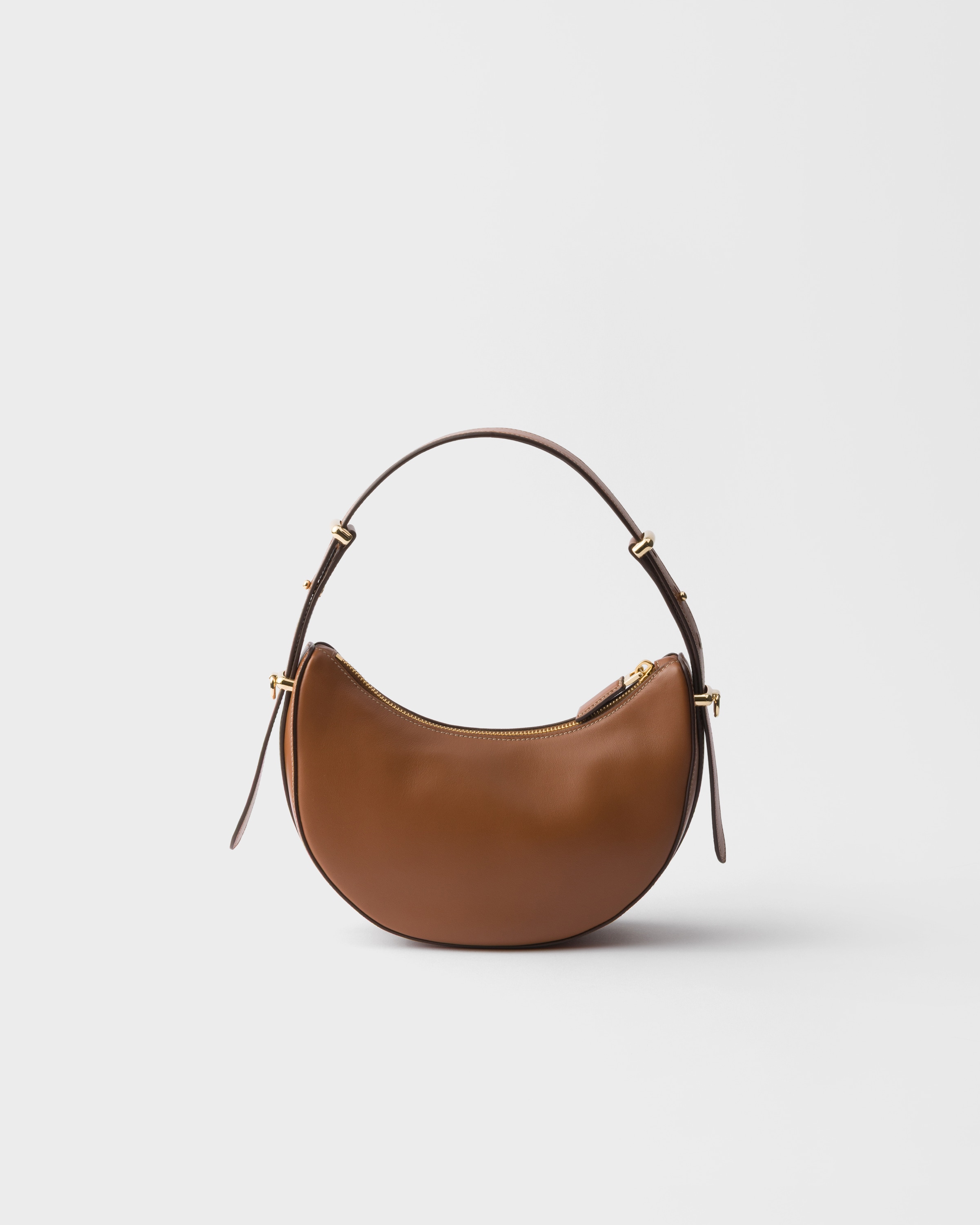 Cognac Prada Arqué mini leather shoulder bag | PRADA - United States