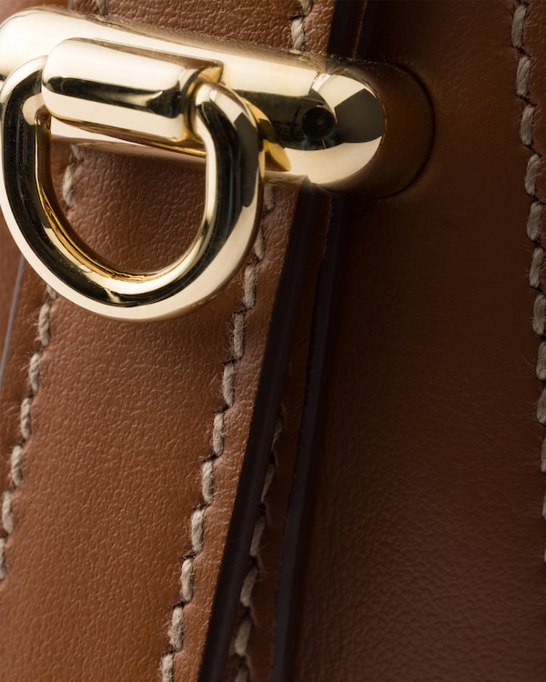 Prada Arqué mini leather shoulder bag - Cognac Prada Arqué mini leather shoulder bag - Cognac