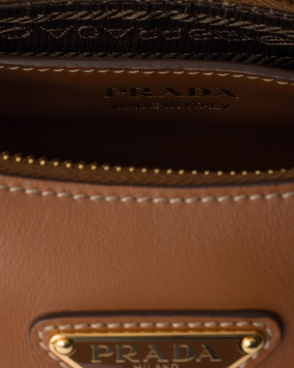 Prada Arqué mini leather shoulder bag - Cognac Prada Arqué mini leather shoulder bag - Cognac