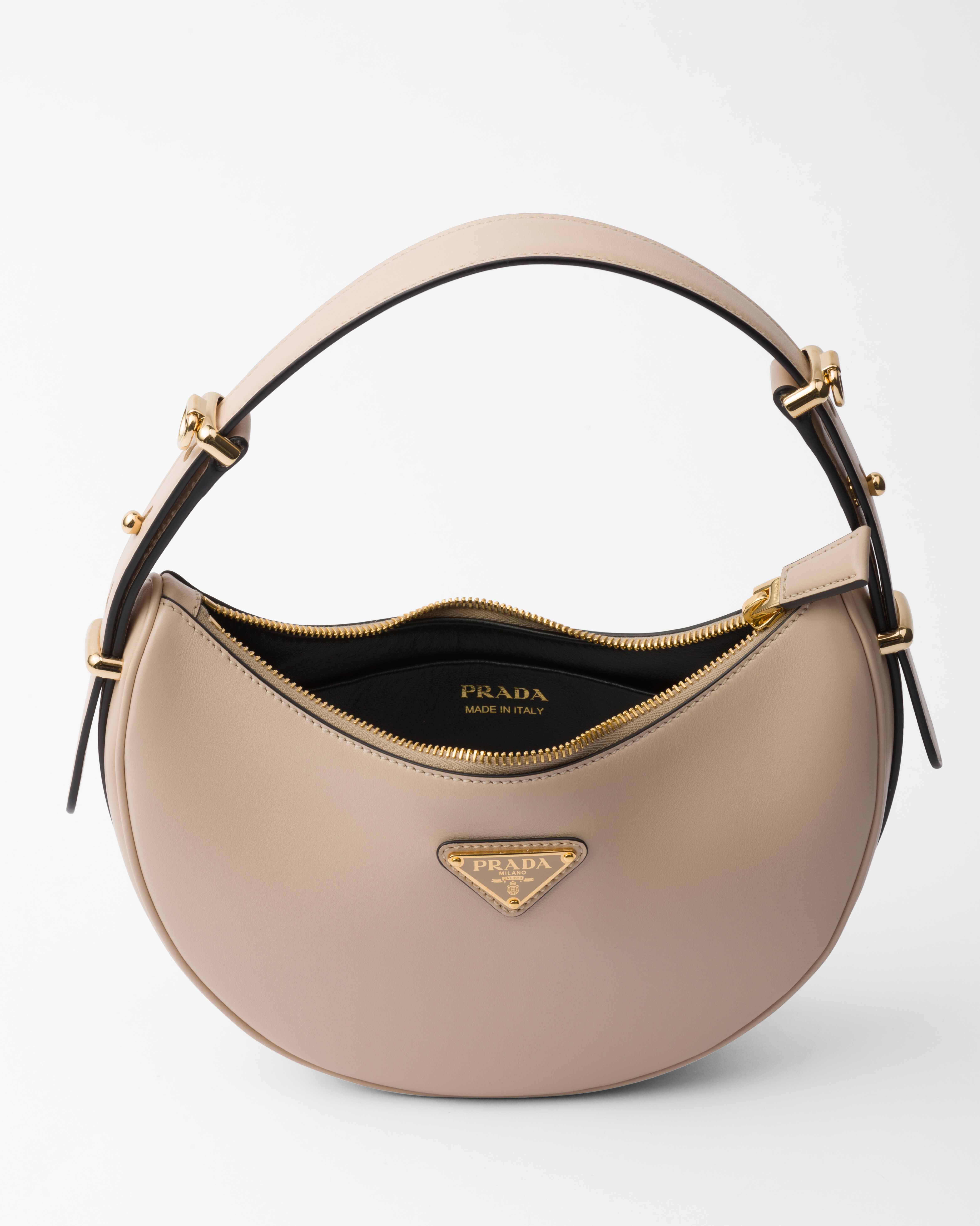 Travertine Prada Arqu Leather Shoulder Bag PRADA