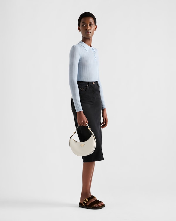 Prada Arqué small leather shoulder bag - White Prada Arqué small leather shoulder bag - White