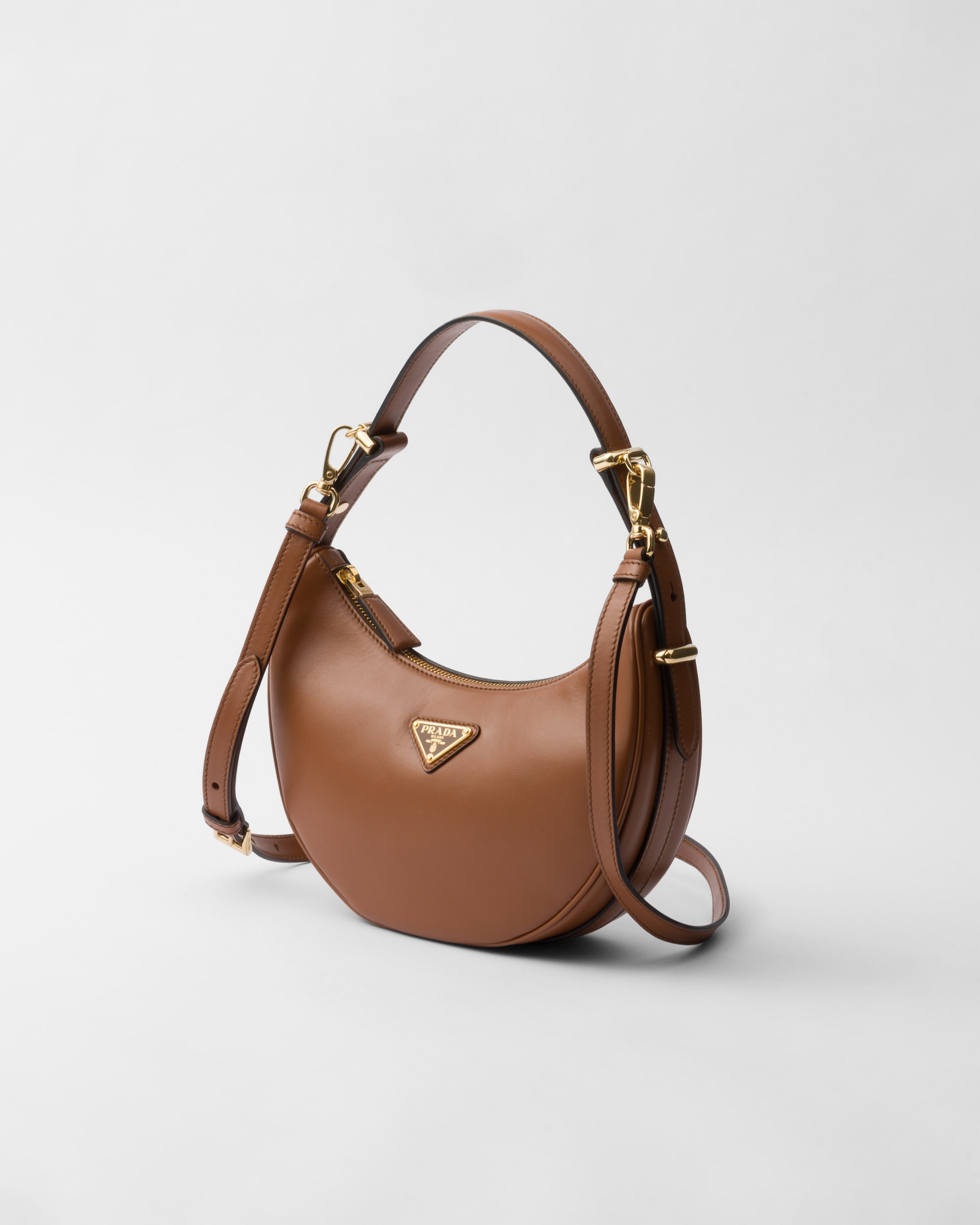 Shop Prada Arqué Leather Shoulder Bag