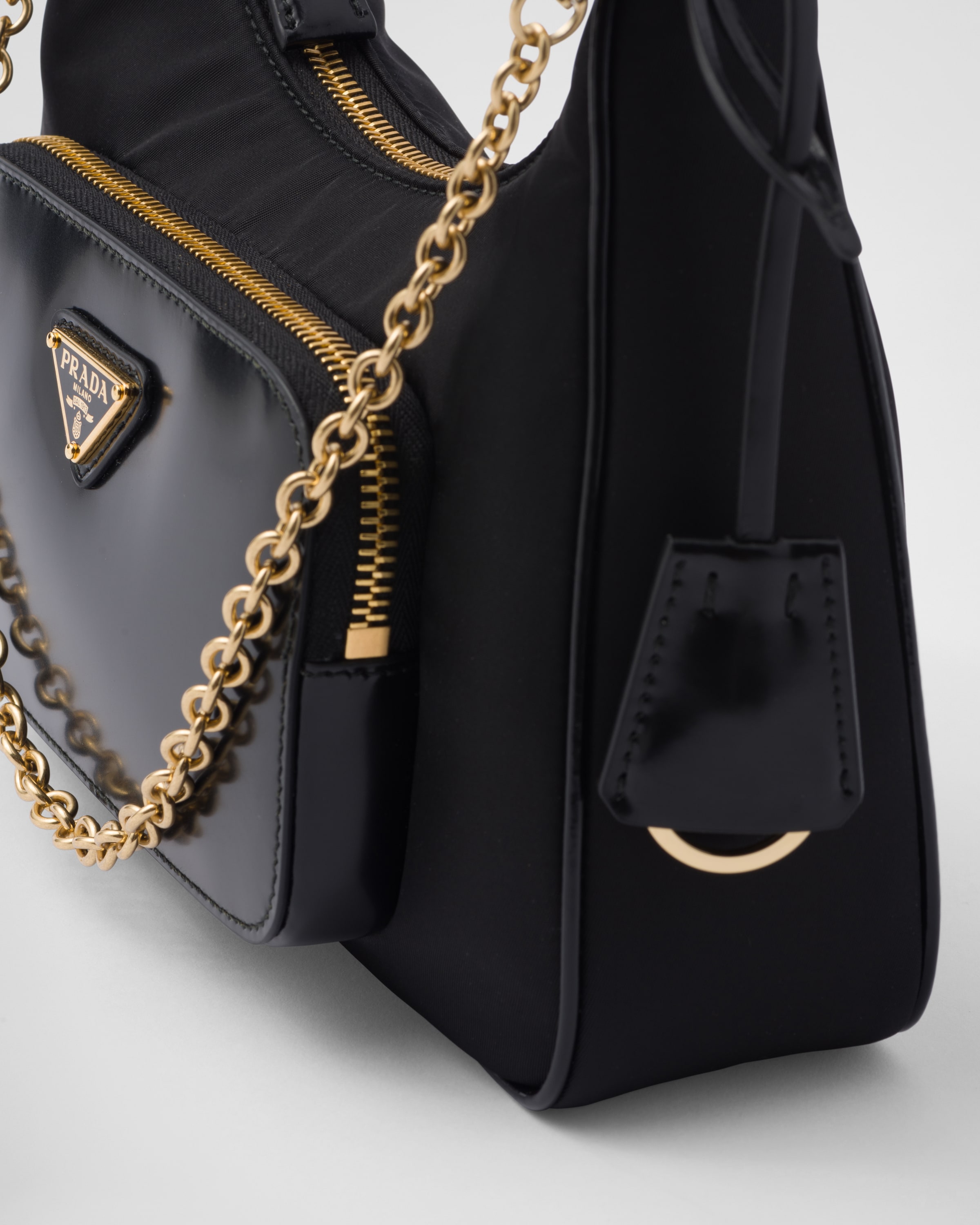 Prada black shop mini chain bag