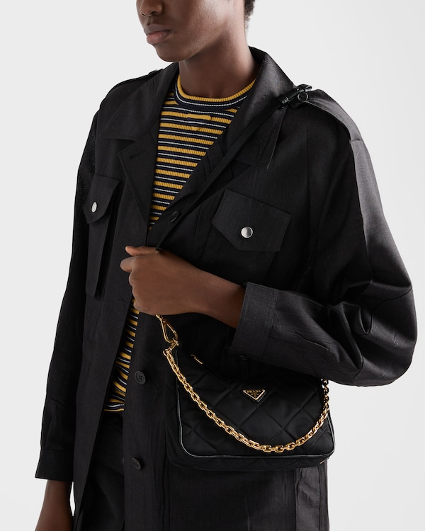 프라다 리에디션 퀼팅 리나일론 미니백 - 블랙 프라다 리에디션 퀼팅 리나일론 미니백 - 블랙