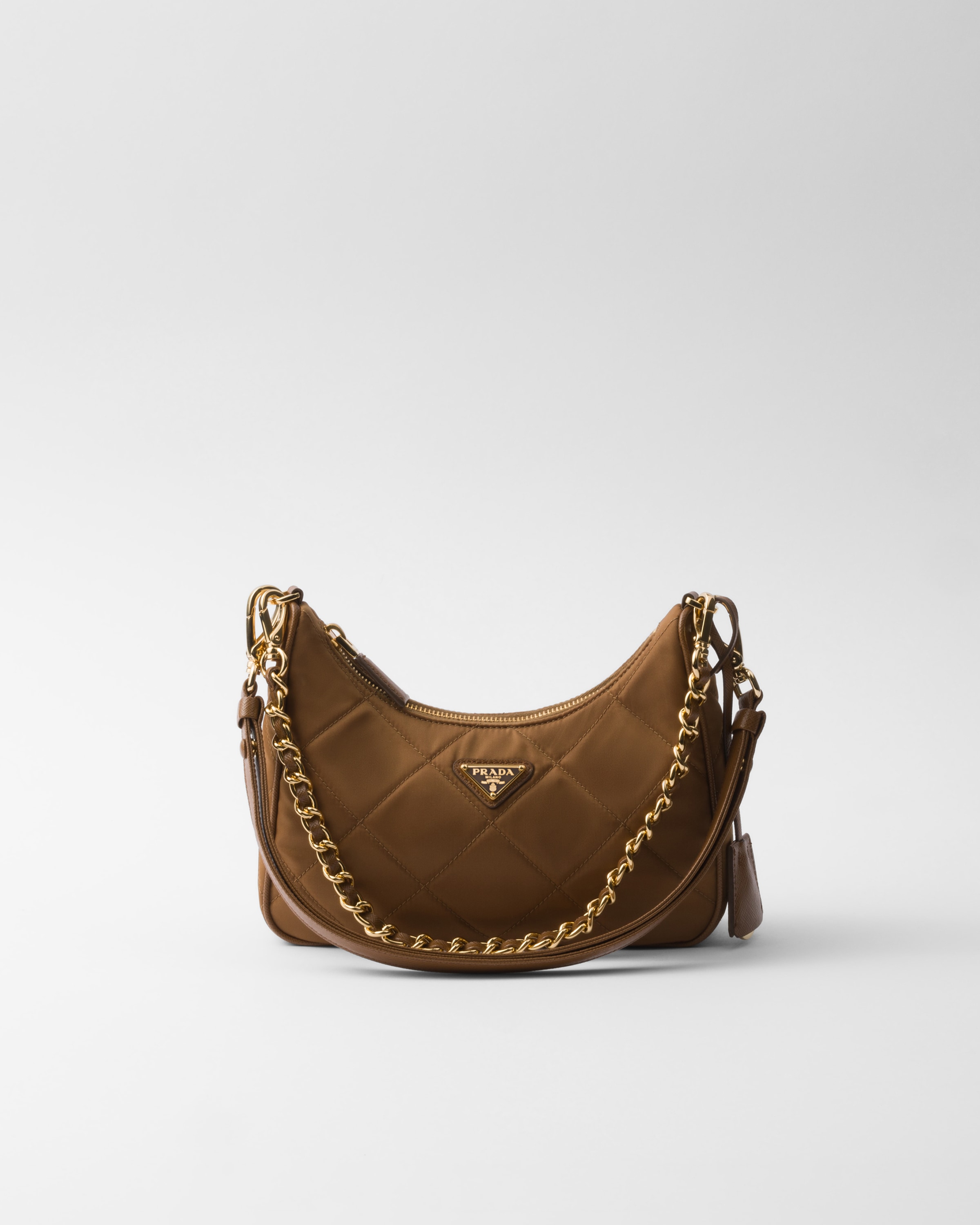 Prada Re-edition 1995 Chaîne Mini Bag Aus Re-nylon In Brandy