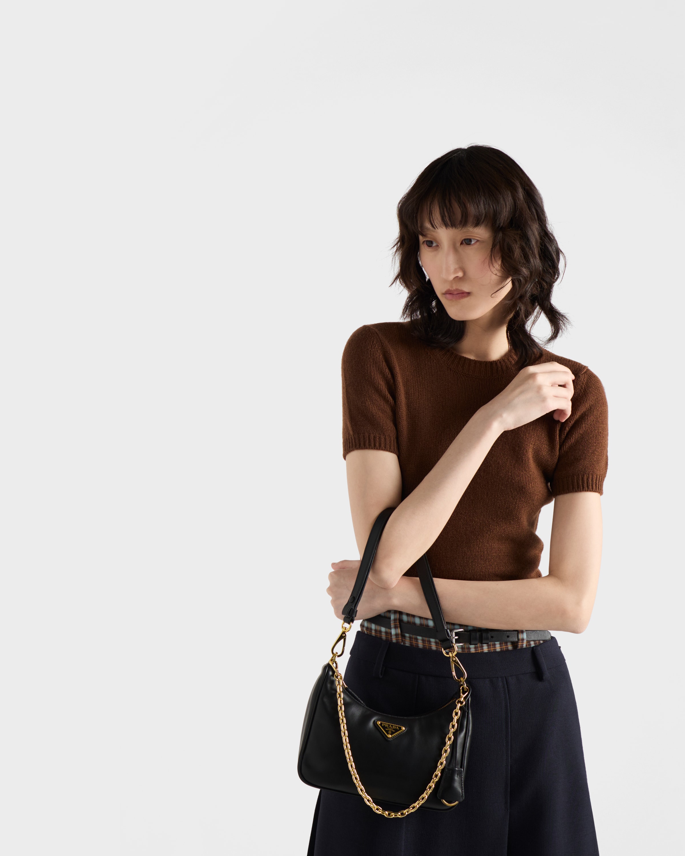 Black Prada Re-edition Leather Mini-bag | PRADA