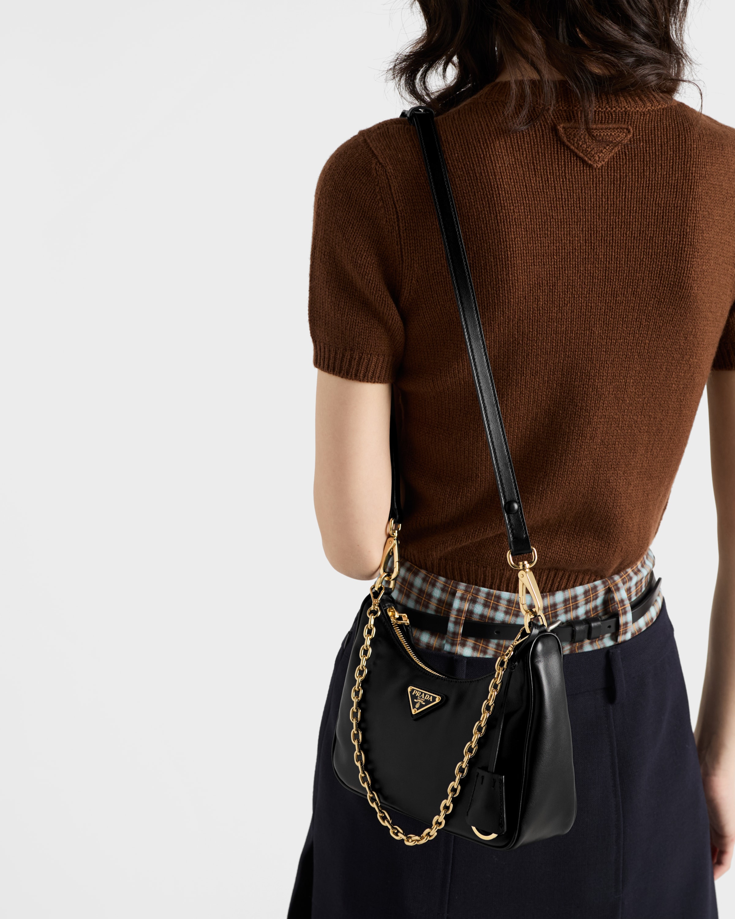 ブラック プラダ Re-Edition レザー ミニバッグ | PRADA