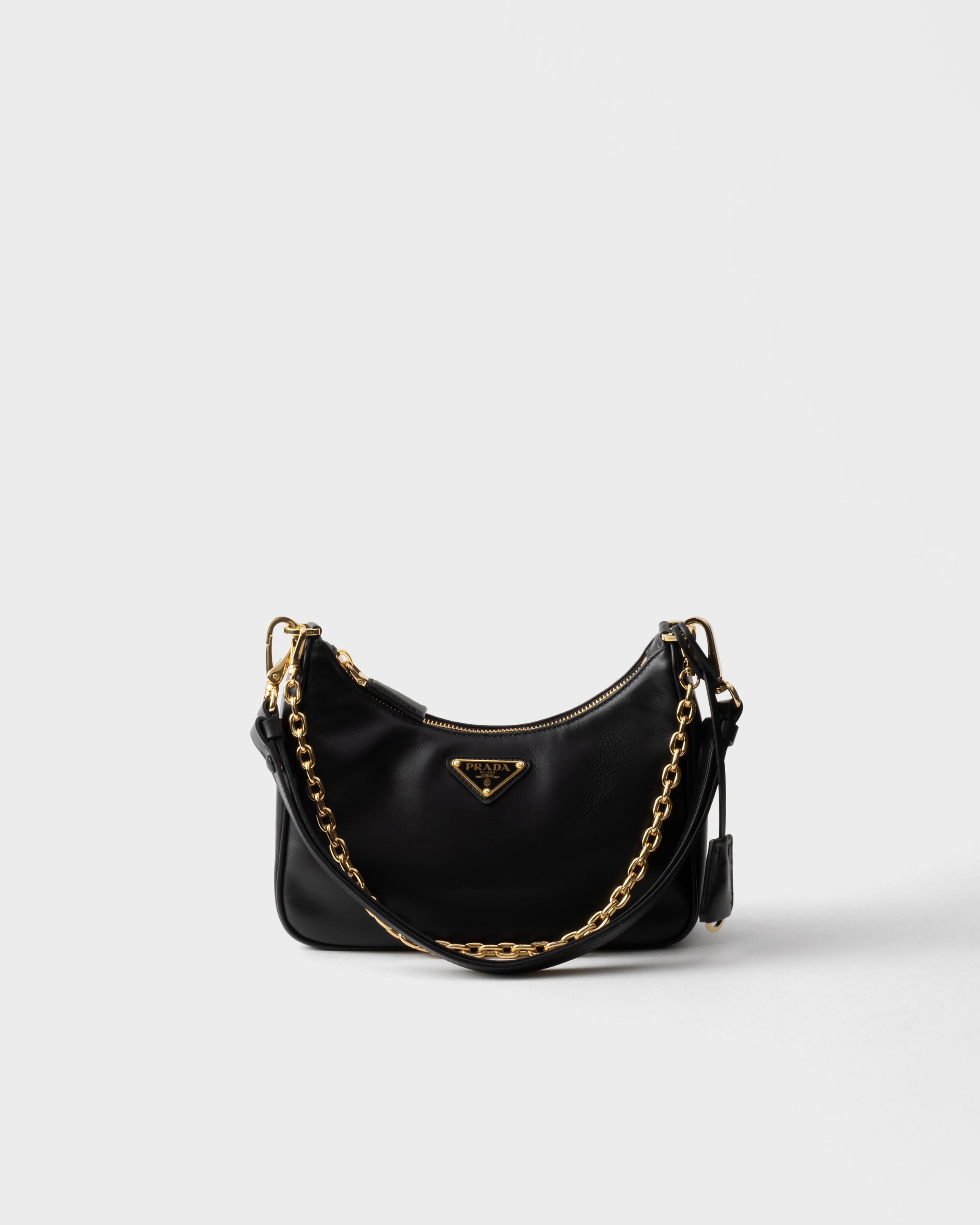 Prada Re-edition Mini Leather Bag, Woman, Black