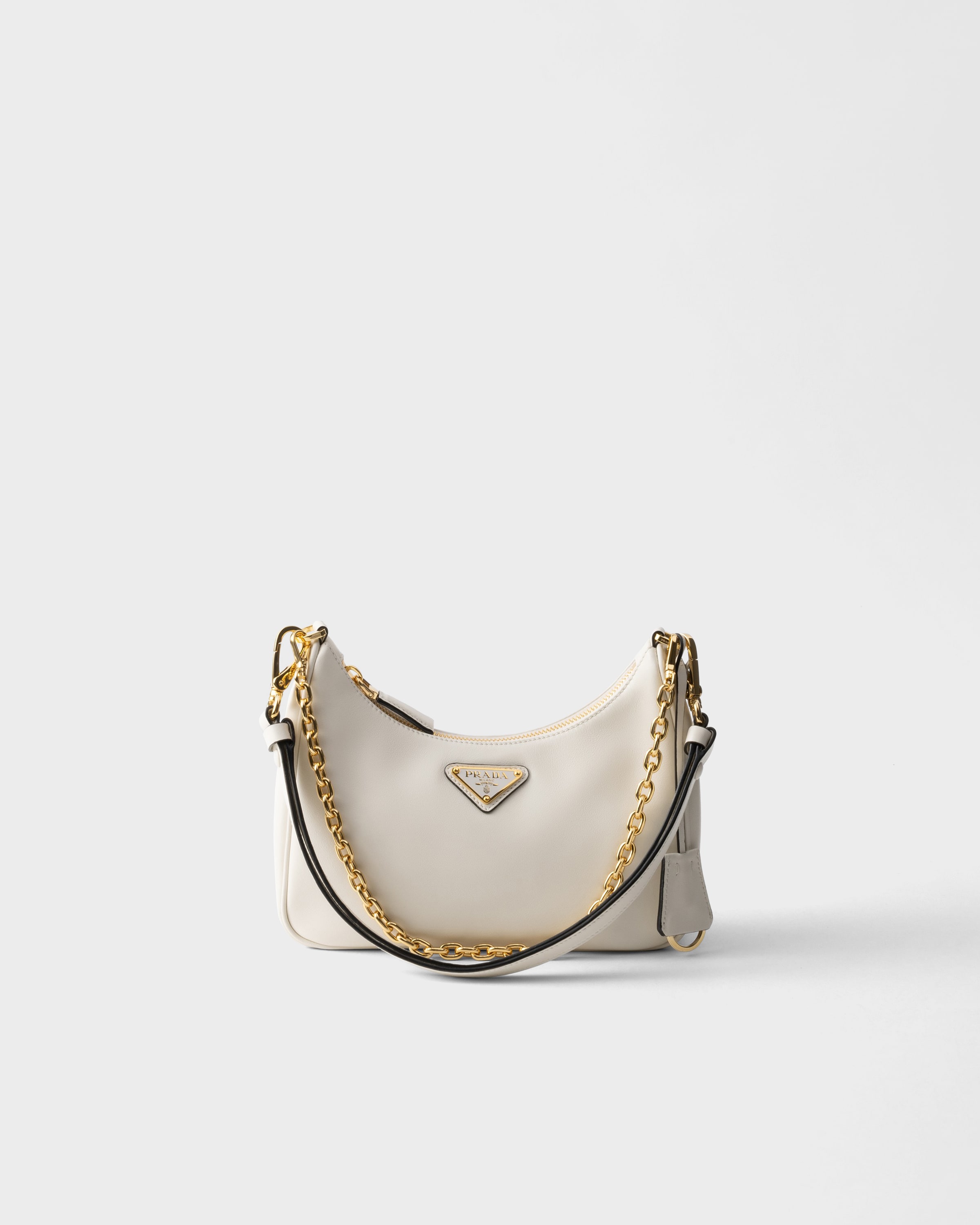 Prada Re-edition Mini Leather Bag, Woman, White