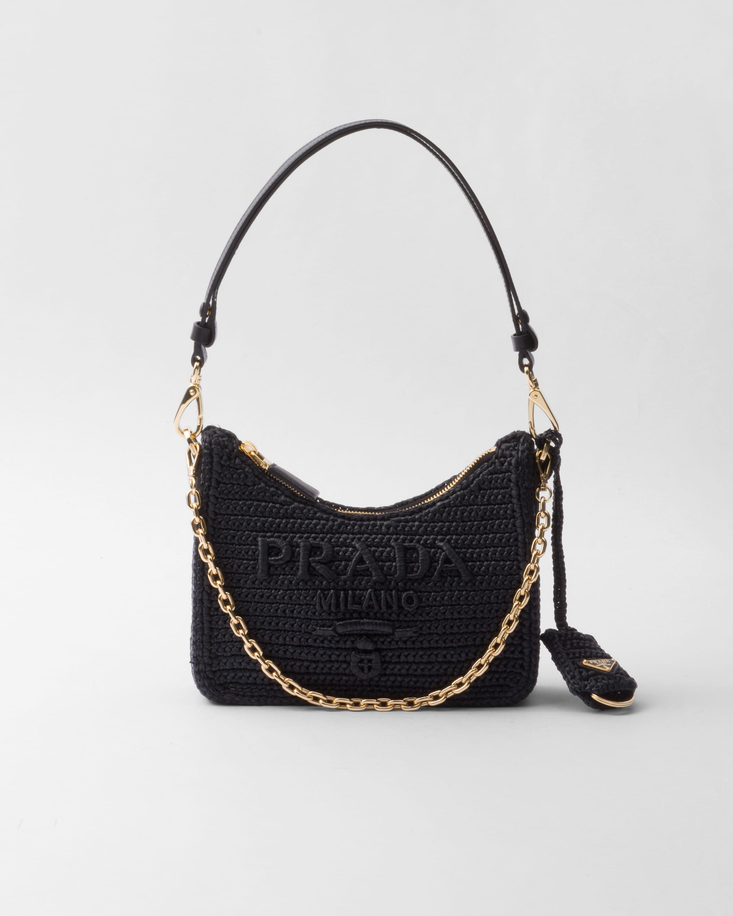 Prada Re-edition Crochet Mini-bag In Black