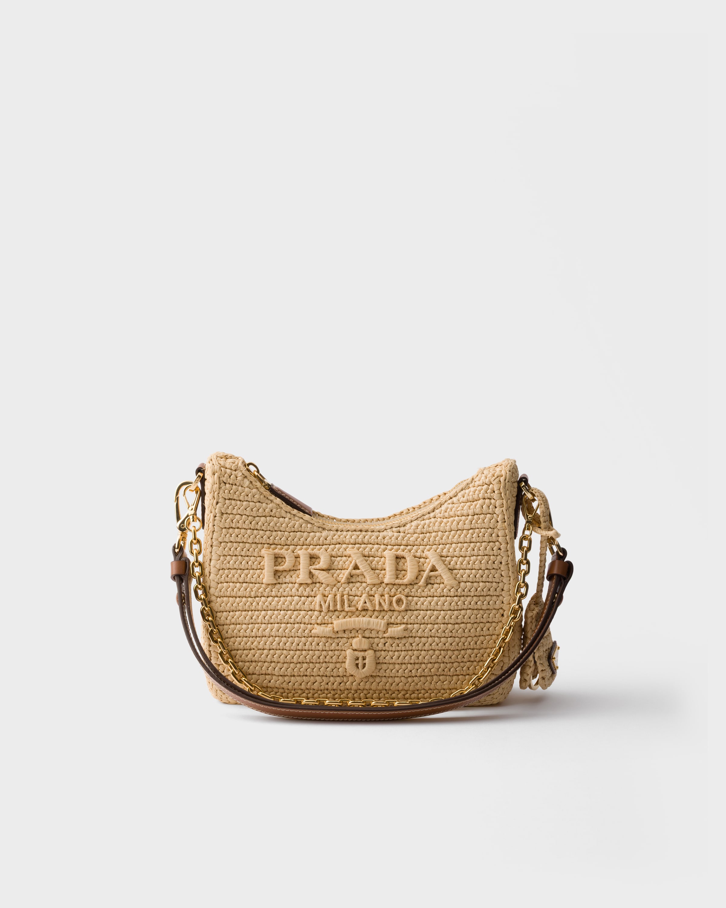 Prada Re-edition Mini Crochet Bag, Woman, Beige/cognac