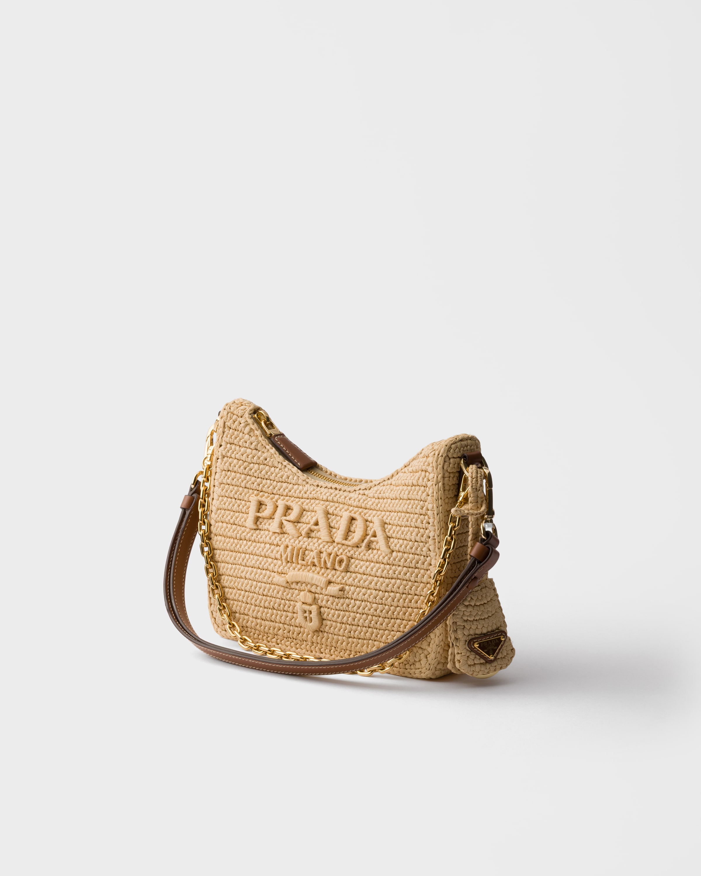 Beige/cognac Prada Re-edition Mini Crochet Bag | PRADA - United States