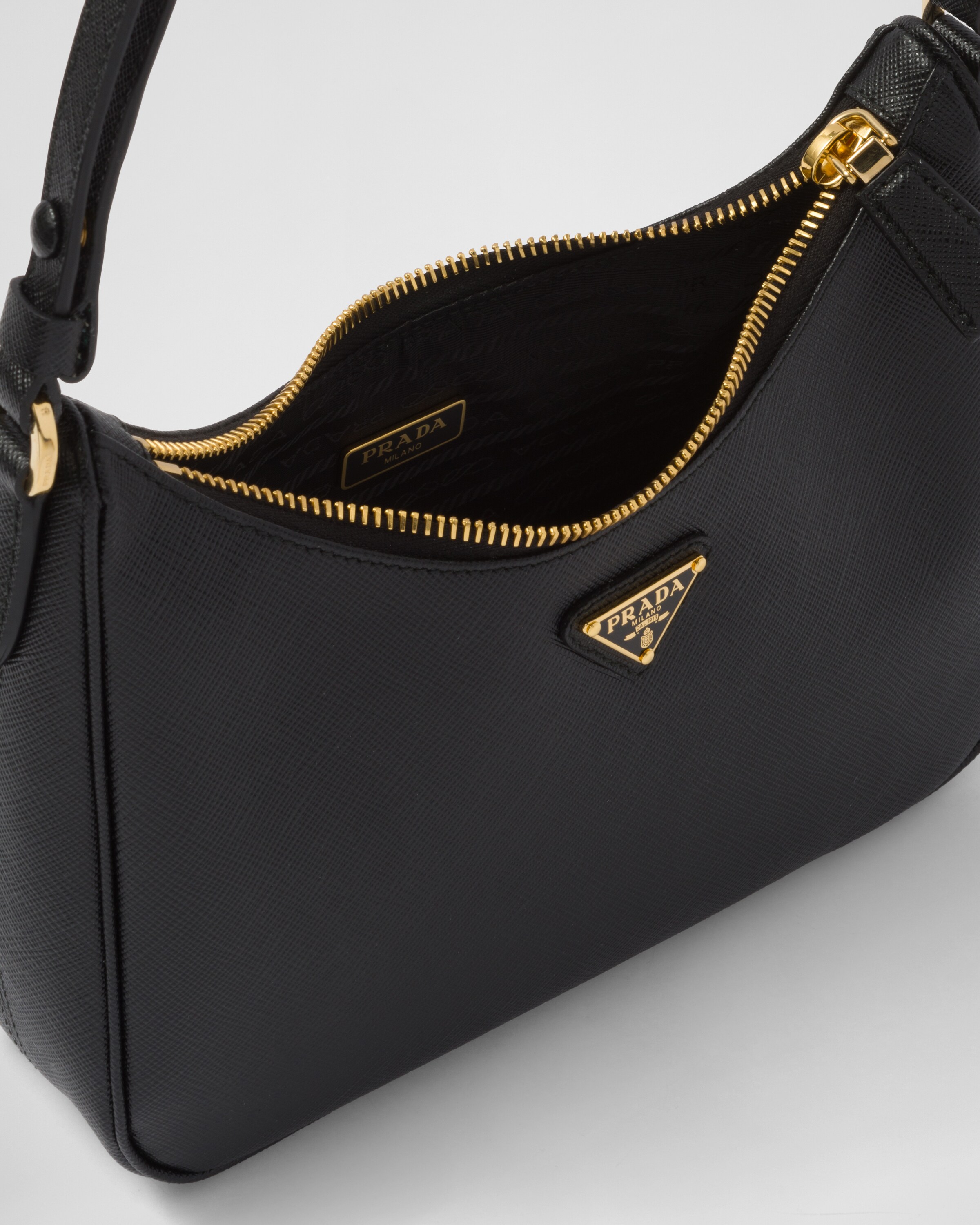 Black Prada Re-Edition Saffiano leather mini-bag | Prada