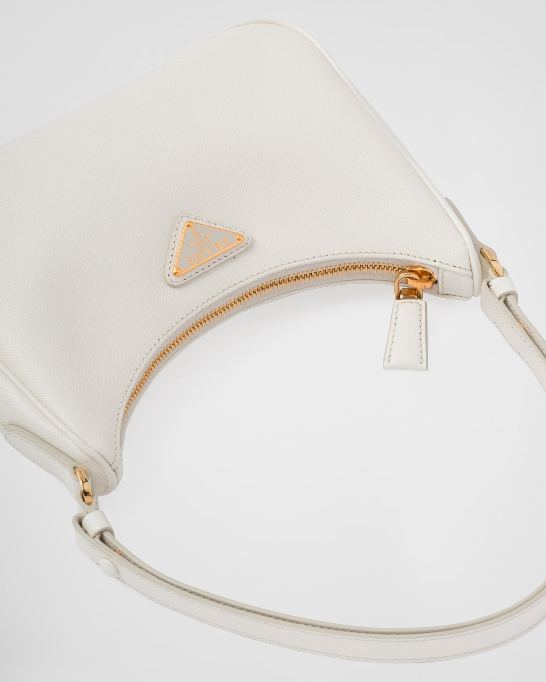 White Prada Reedition Saffiano Leather Mini Bag PRADA