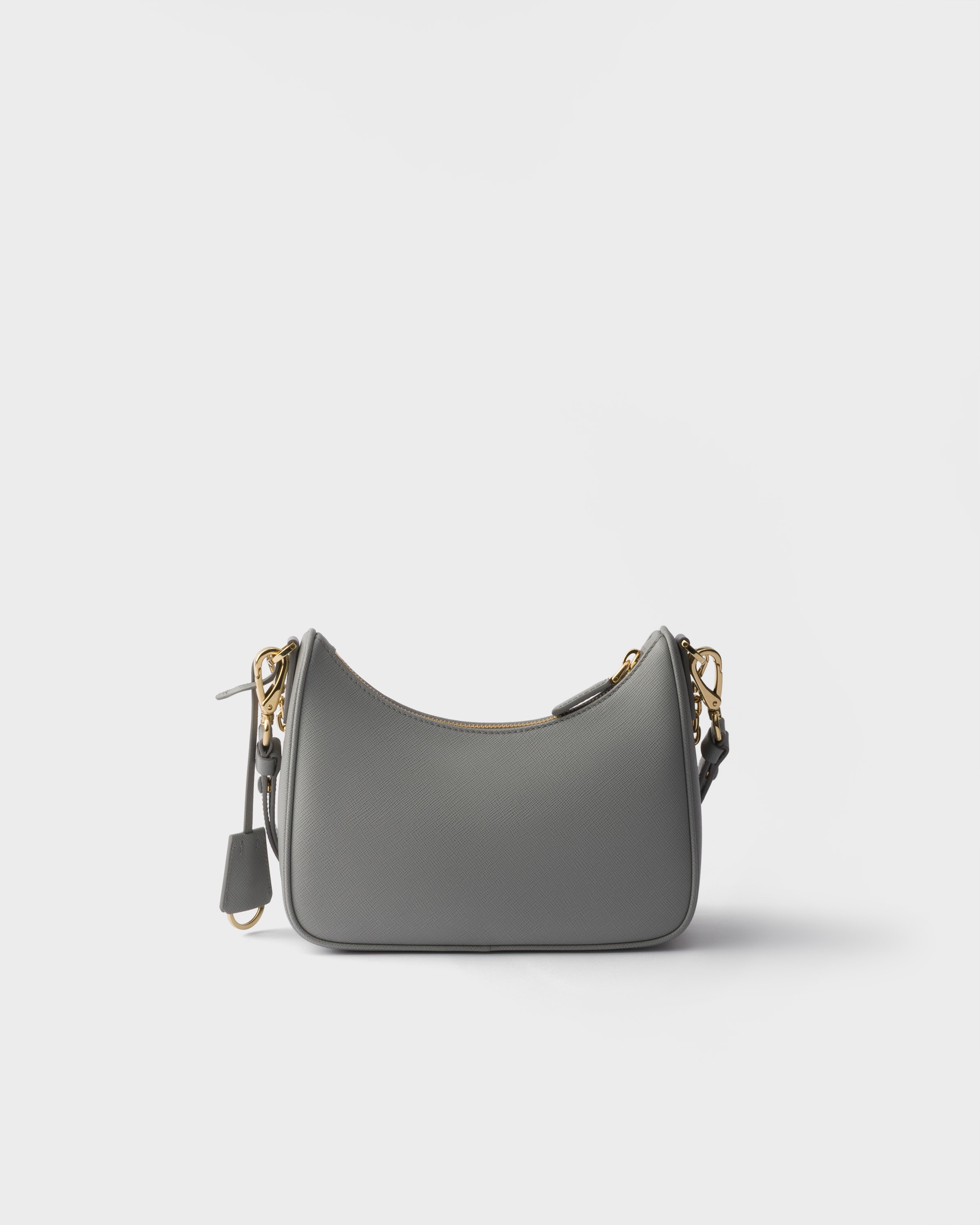 Cloudy Gray Prada Re-Edition mini Saffiano leather bag | PRADA