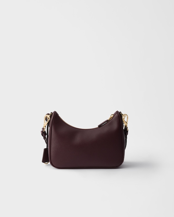 Mini sac Prada Re-Edition en cuir Saffiano - Bordeaux Mini sac Prada Re-Edition en cuir Saffiano - Bordeaux