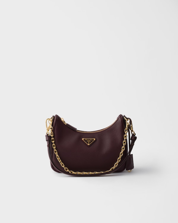 Mini sac Prada Re-Edition en cuir Saffiano - Bordeaux Mini sac Prada Re-Edition en cuir Saffiano - Bordeaux