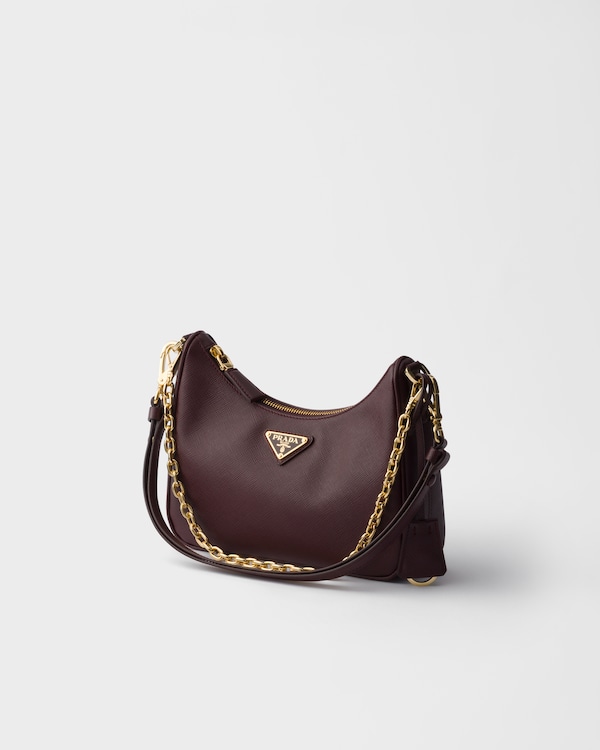 Mini sac Prada Re-Edition en cuir Saffiano - Bordeaux Mini sac Prada Re-Edition en cuir Saffiano - Bordeaux