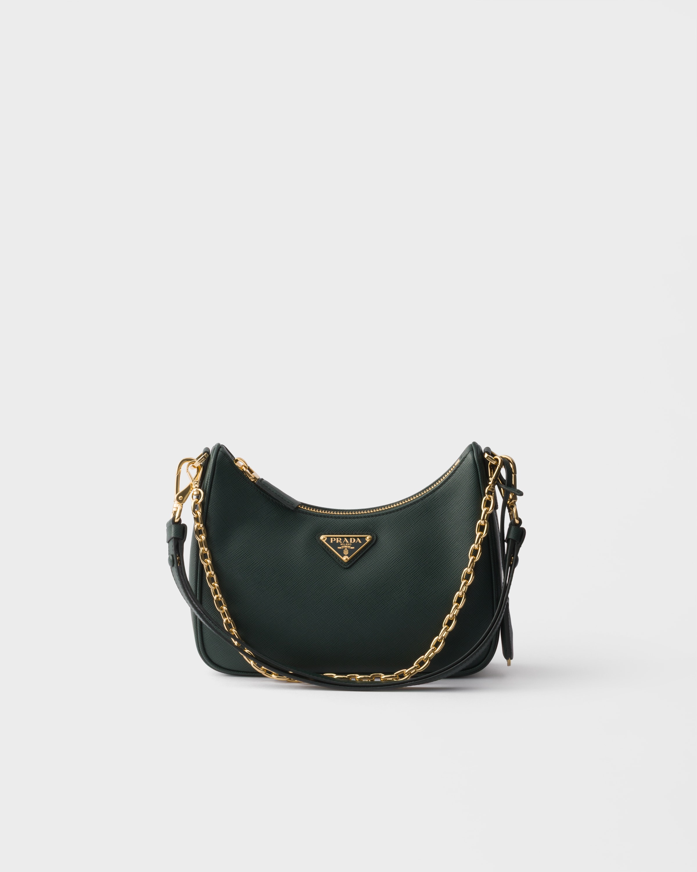 Emerald Green Prada Re-edition Mini Saffiano Leather Bag | PRADA