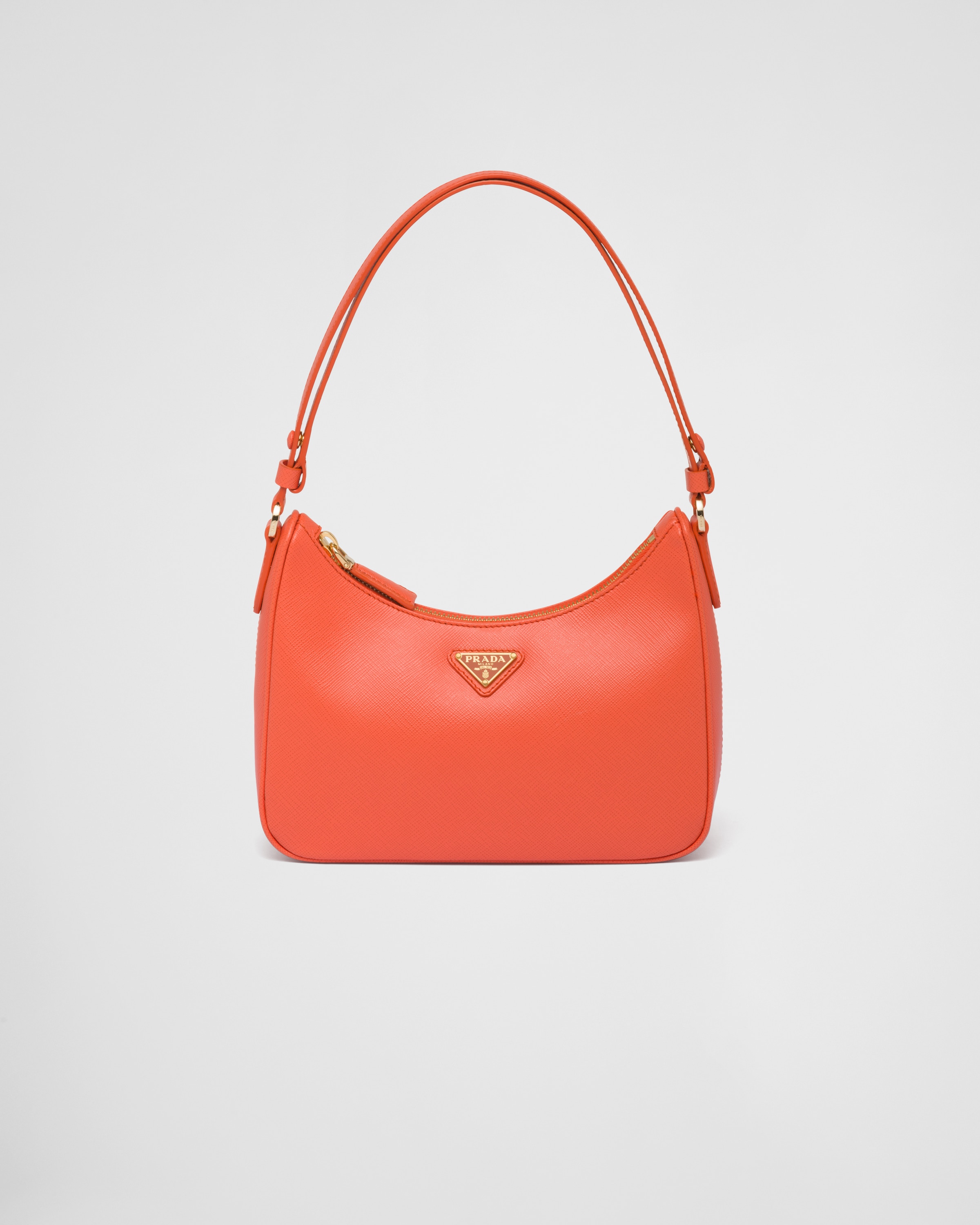 Orange Prada Re-Edition Saffiano leather mini-bag | Prada