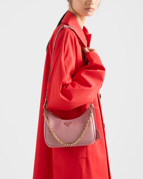 Prada Re-Edition Saffiano 皮革迷你袋 - 蜜桃色 5 Prada Re-Edition Saffiano 皮革迷你袋 - 蜜桃色 5