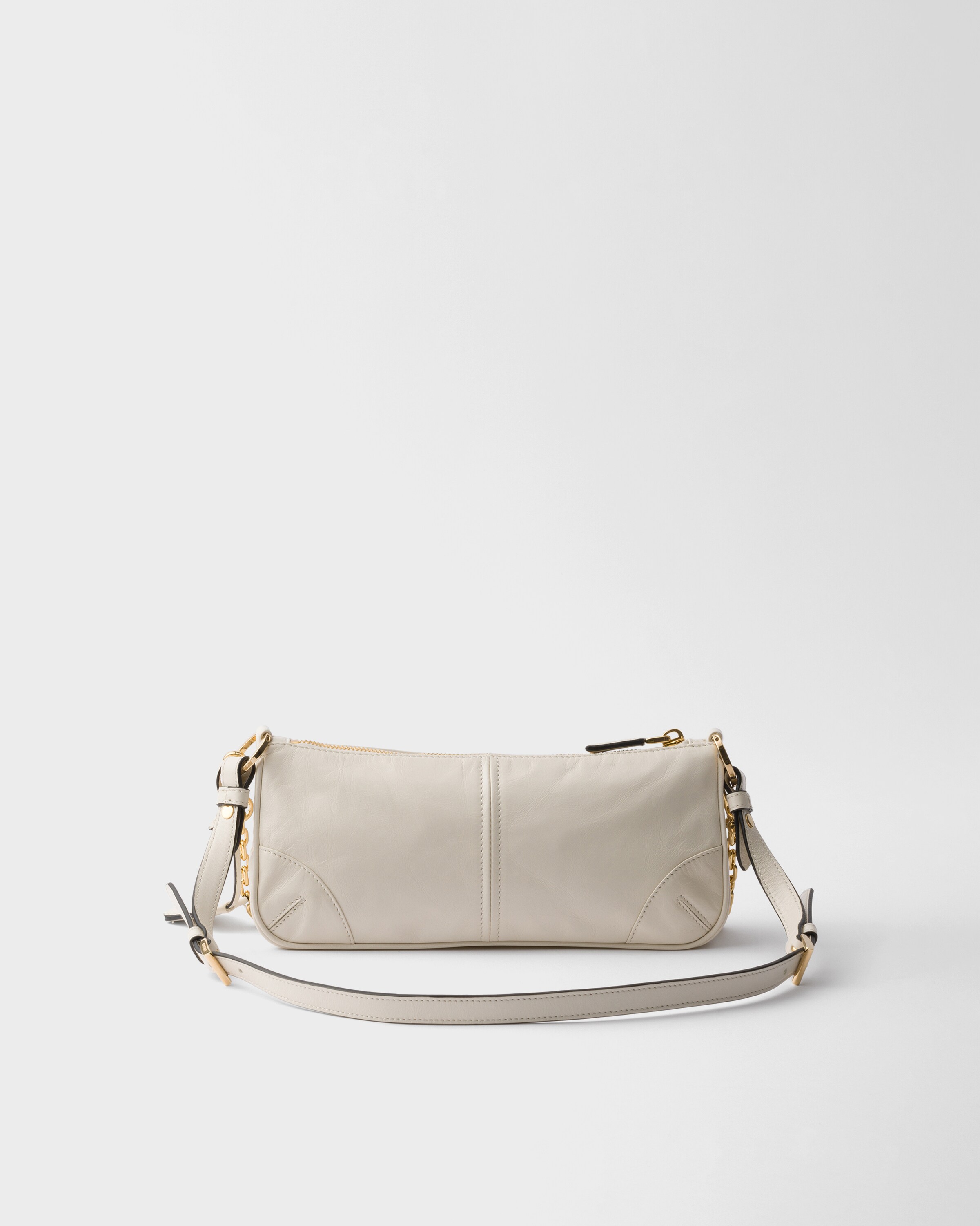 PRADA レディース ショルダーバッグ 1BC221 2CYR F0002 OOM White Prada Re-edition 2002 Medium Leather Shoulder Bag | PRADA