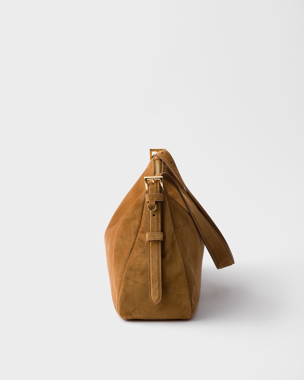 Prada Aimèe large suede shoulder bag - Cinnamon Prada Aimèe large suede shoulder bag - Cinnamon