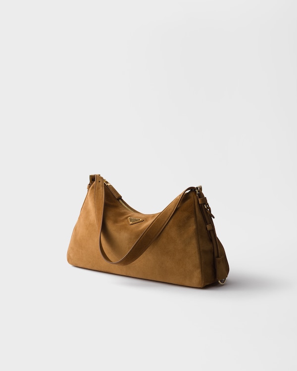 Prada Aimèe large suede shoulder bag - Cinnamon Prada Aimèe large suede shoulder bag - Cinnamon