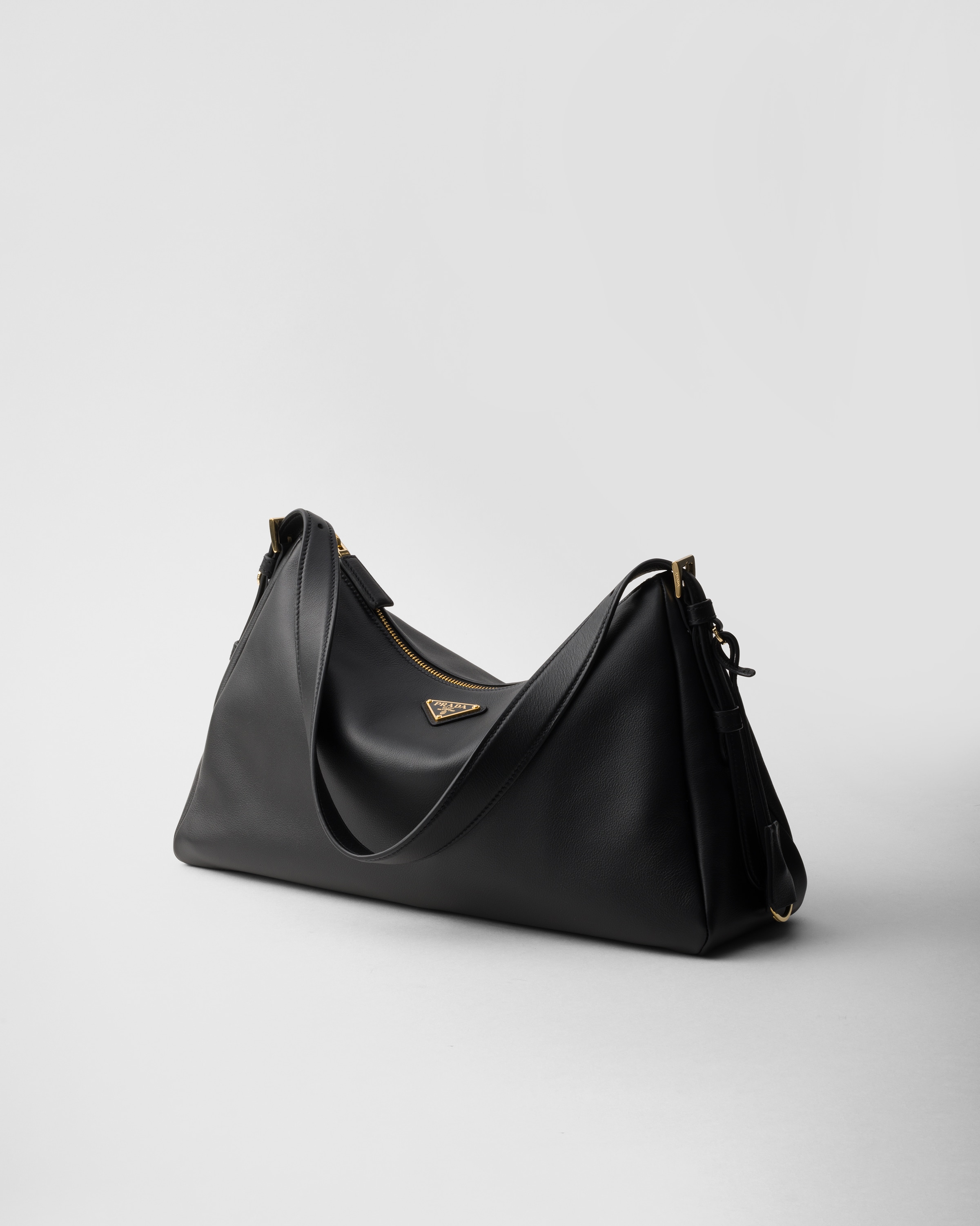 Black Prada Aimee Large Leather Shoulder Bag PRADA