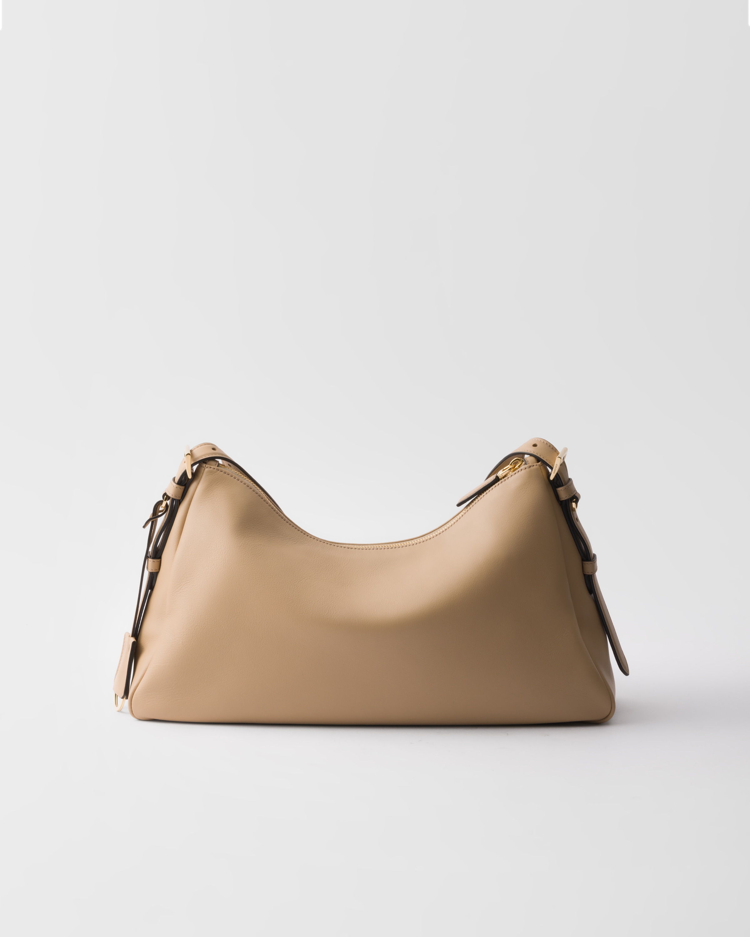 Prada Aimée Grosse Schultertasche Aus Leder In Sand