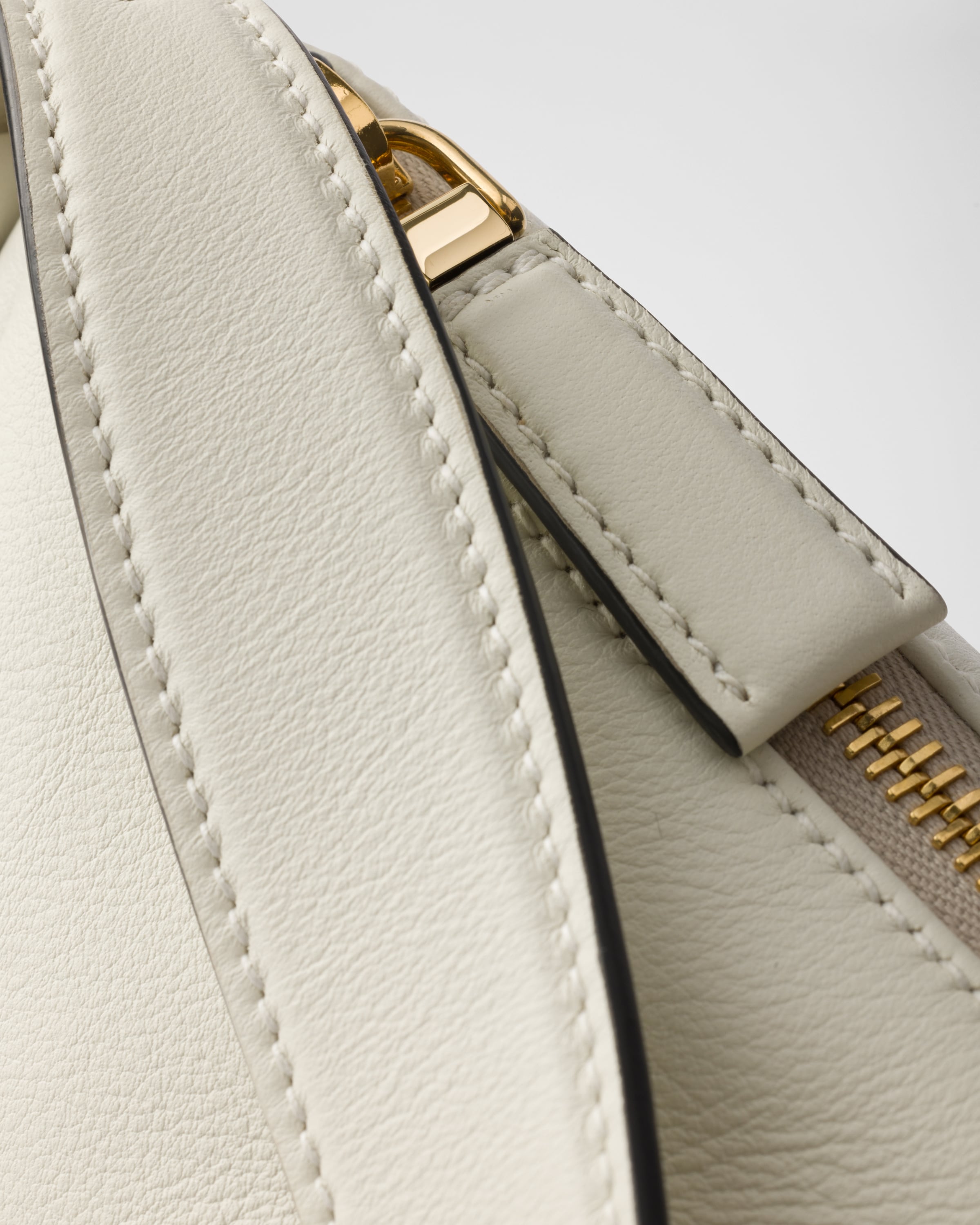 White Prada Aimée large leather shoulder bag | PRADA
