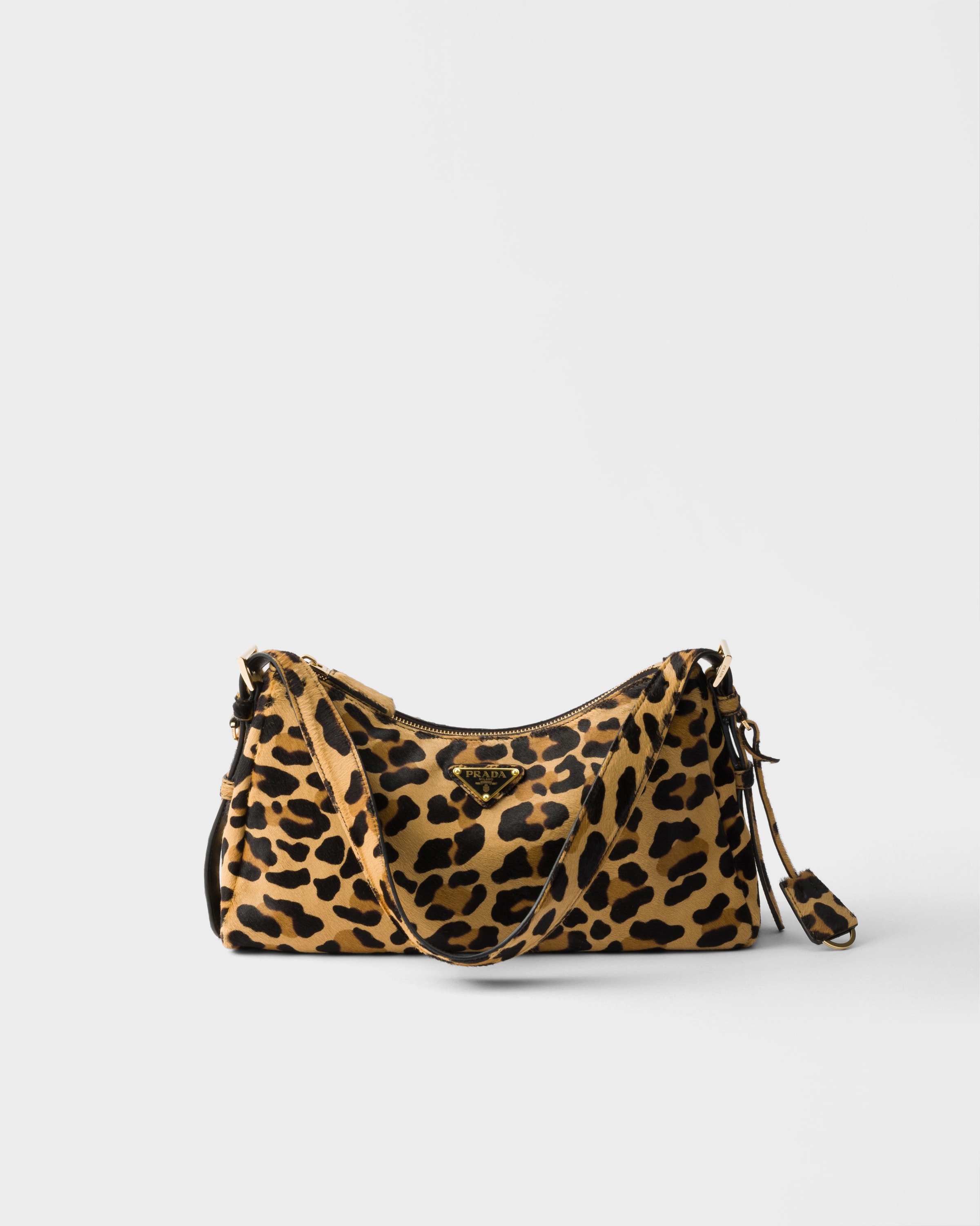 Prada Aimèe Medium Printed Leather Shoulder Bag, Woman, Honey