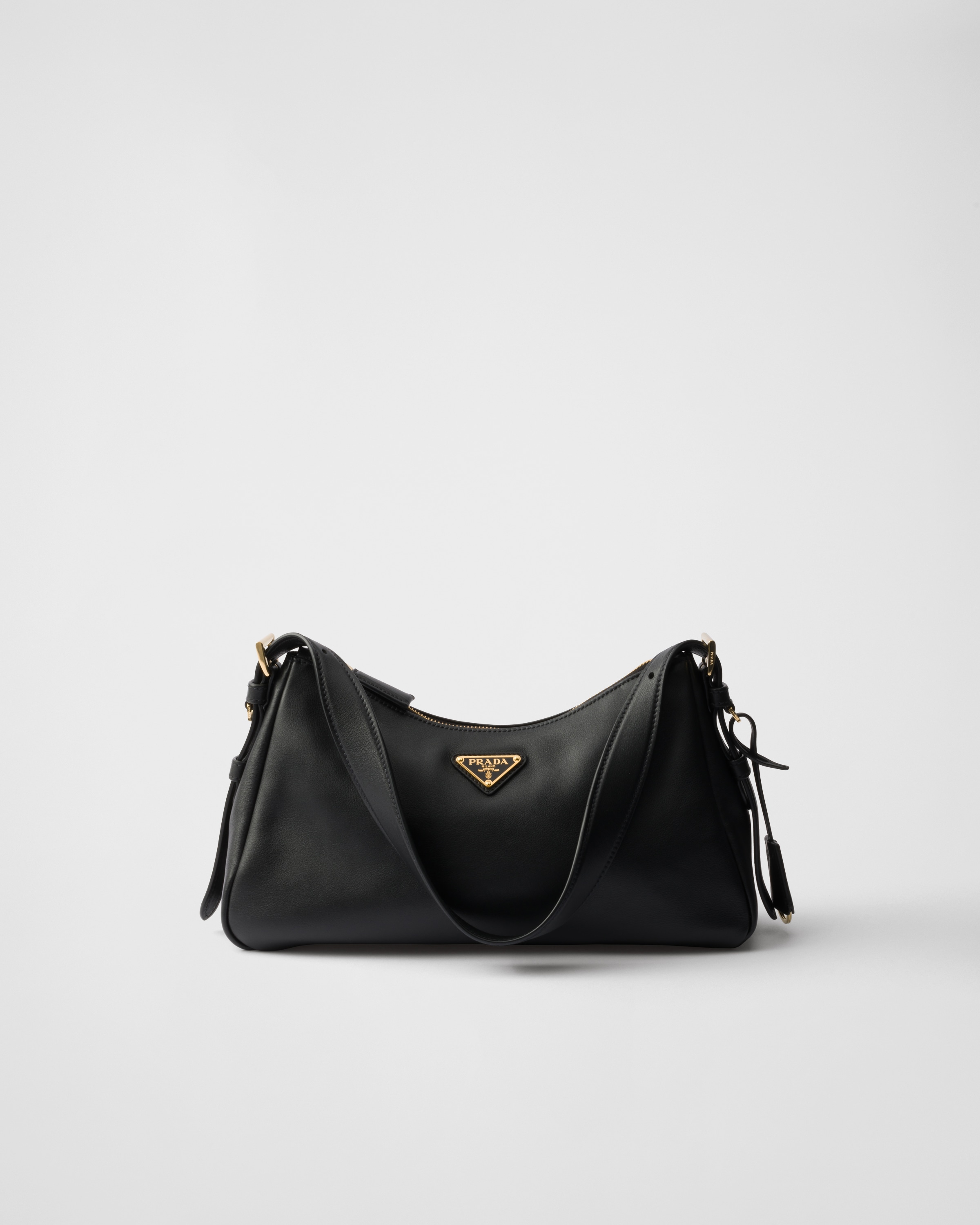 Sac Porté Épaule Prada Aimée En Cuir, Femme, Noir